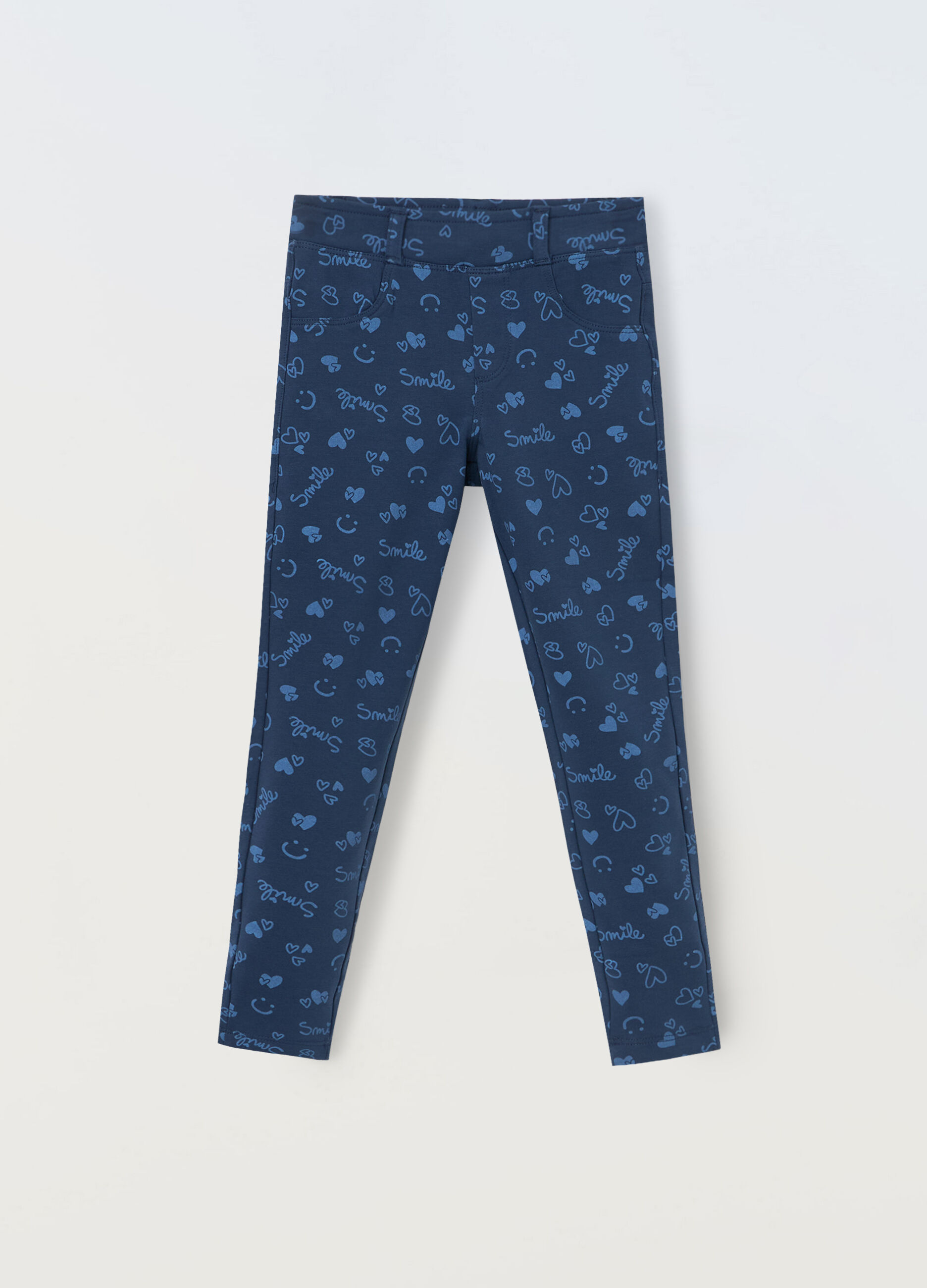 Treggings in french terry di cotone bambina_0