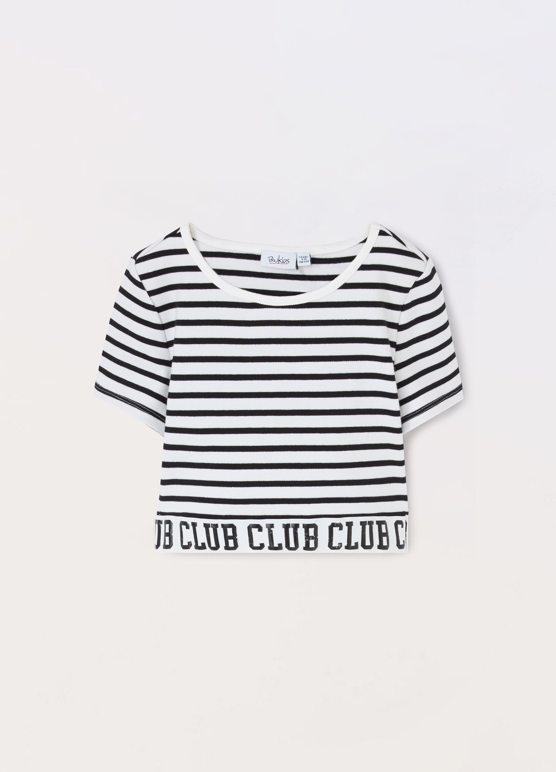 T-shirt in costina di cotone stretch ragazza_0