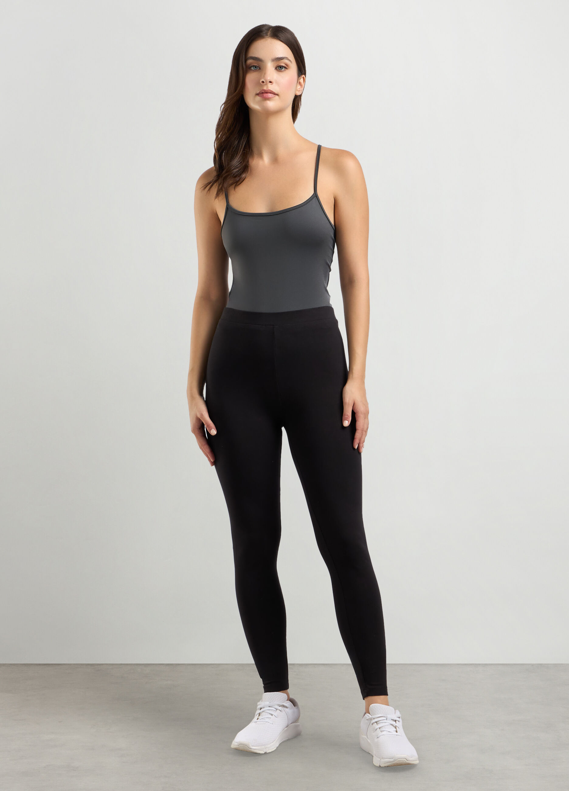 Leggings in jersey di cotone stretch fitness donna_0