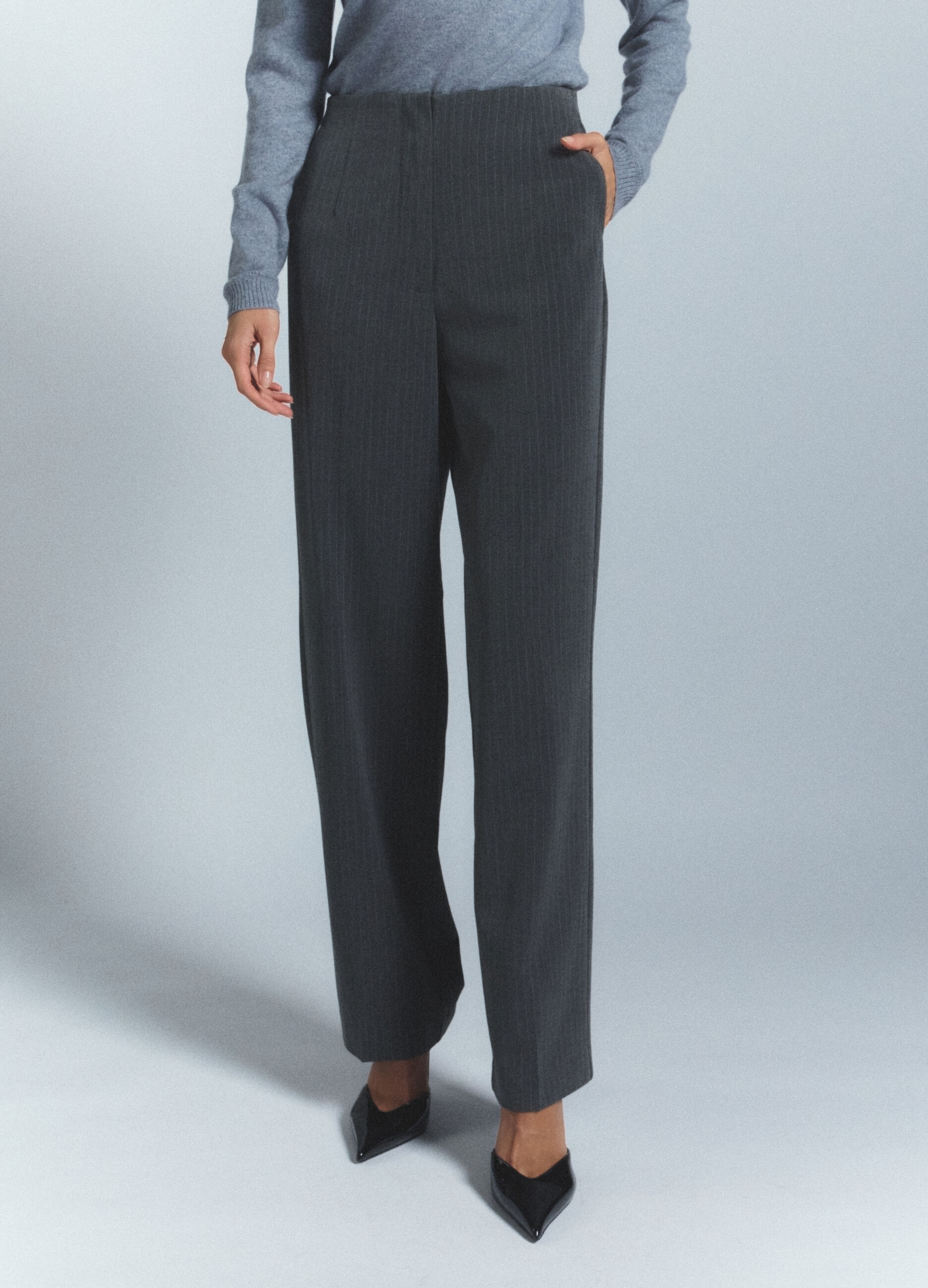Pantaloni Fit Regular misto viscosa stretch donna_1