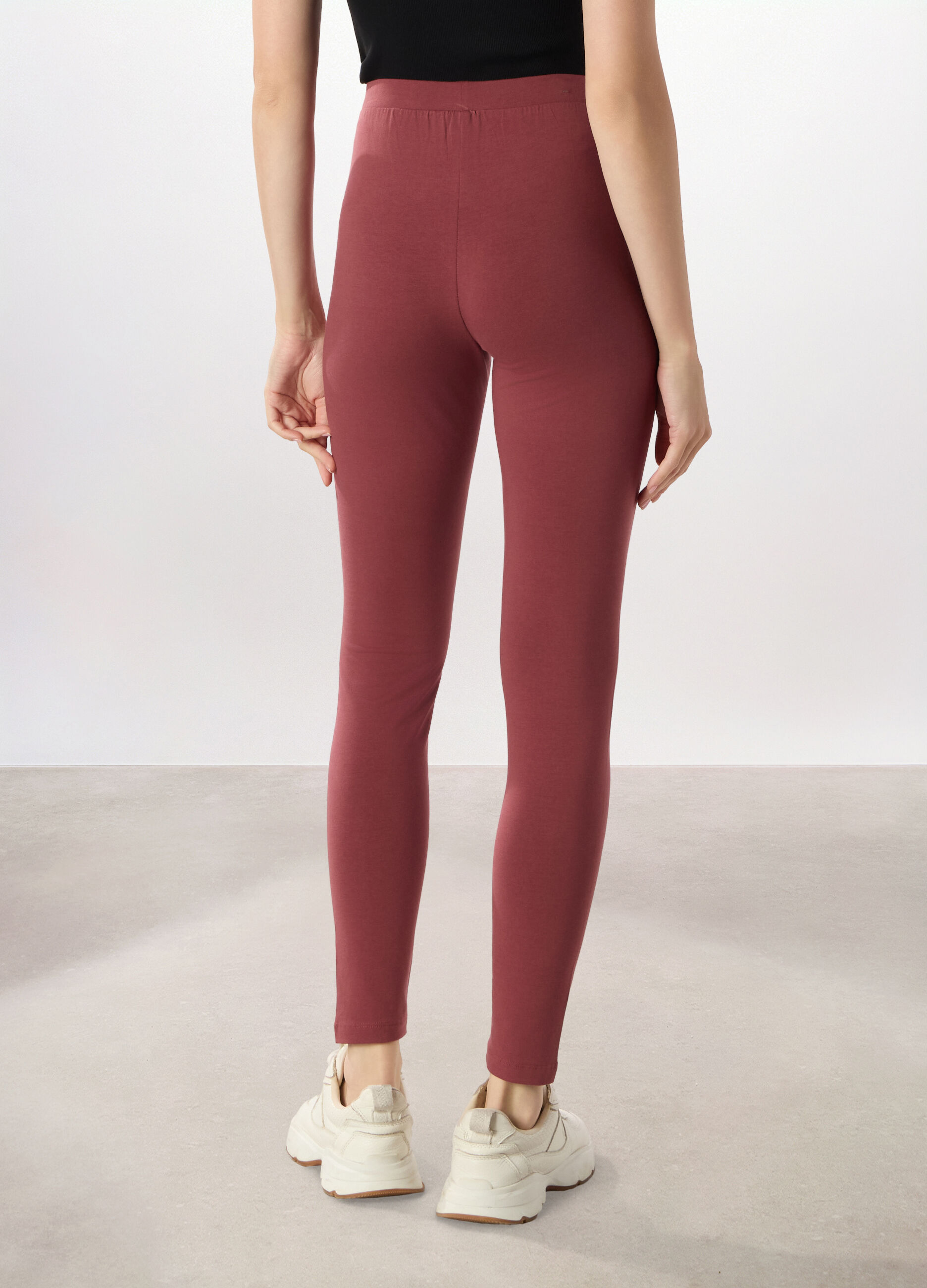 Leggings in jersey di cotone stretch donna Holistic fitness_1