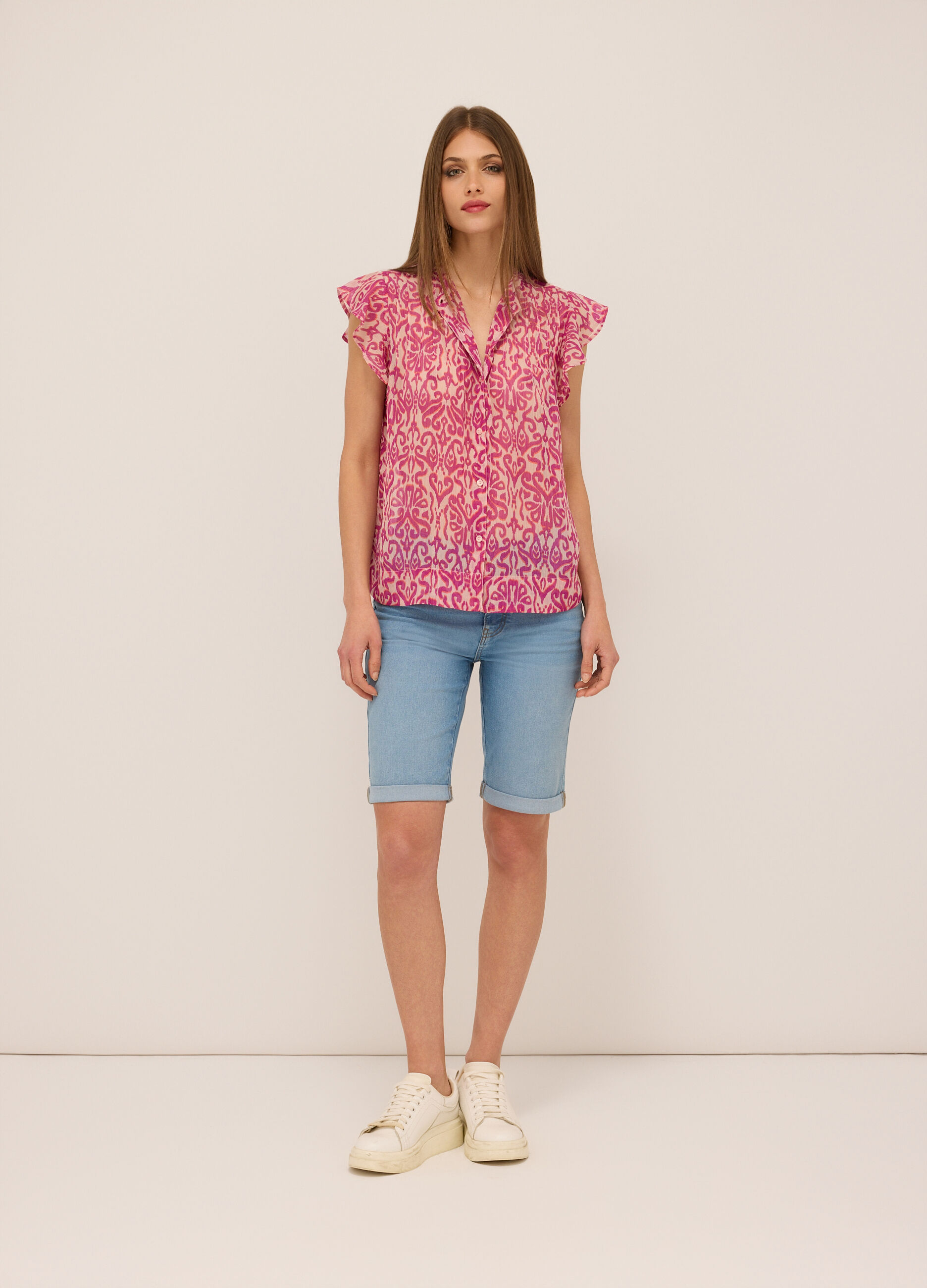 Bermuda in jersey di misto cotone donna_0