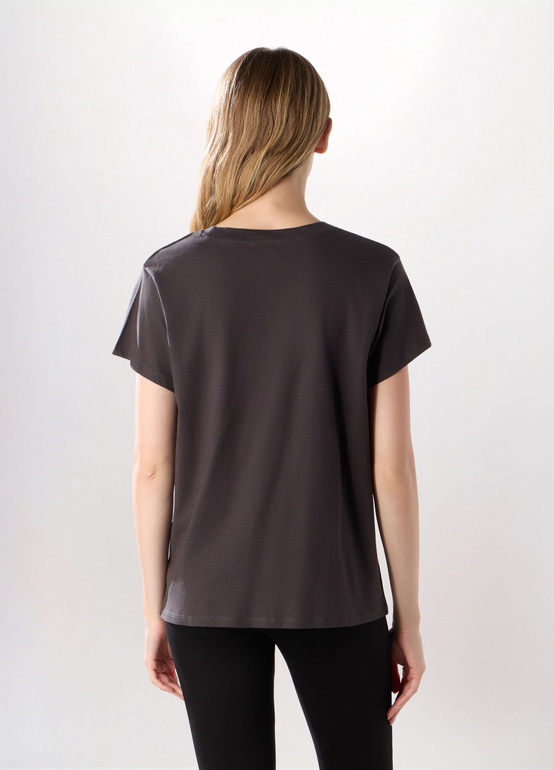 T-shirt in jersey di puro donna_1