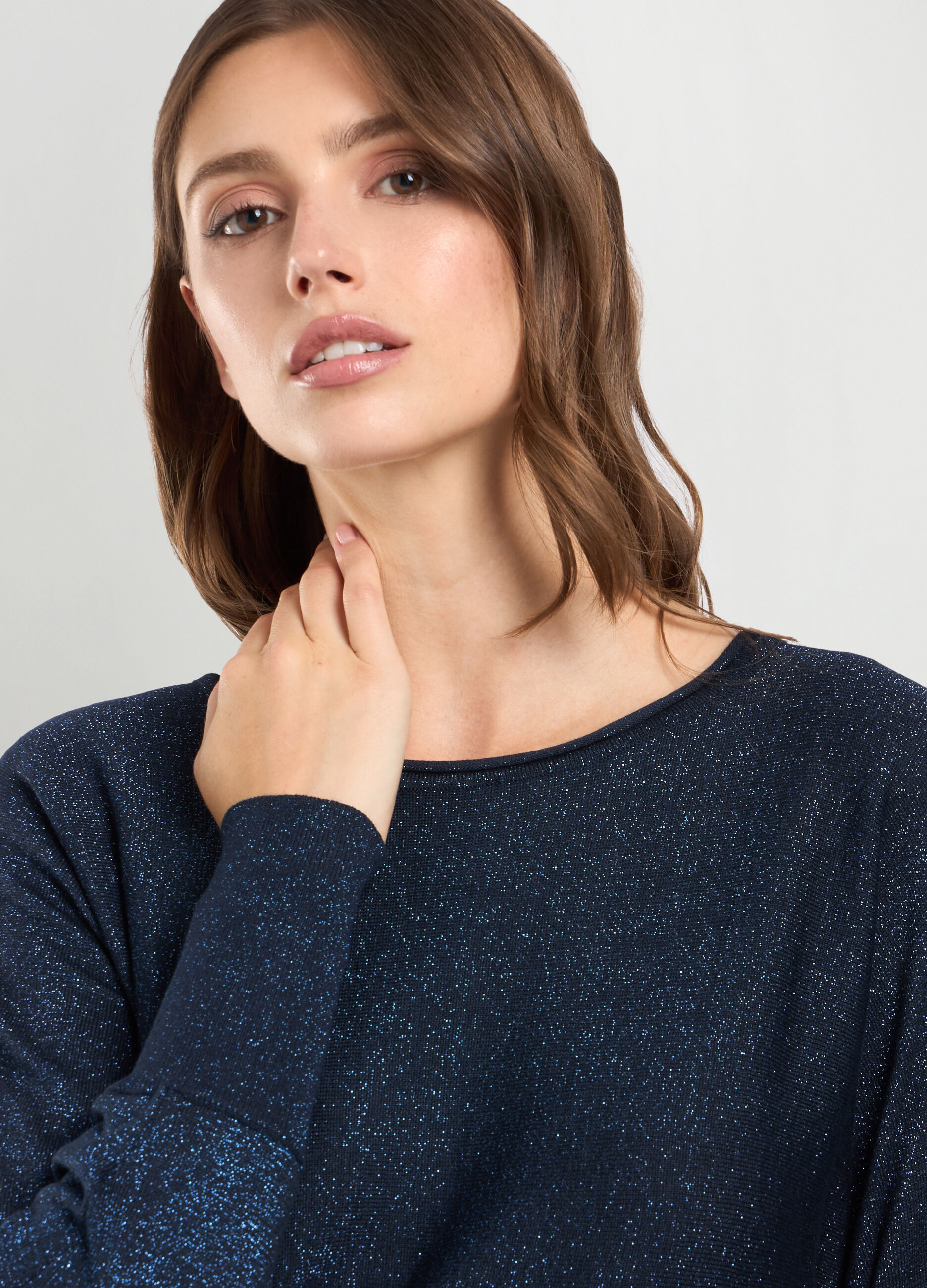Tricot kimono in misto viscosa e filo lurex donna_2