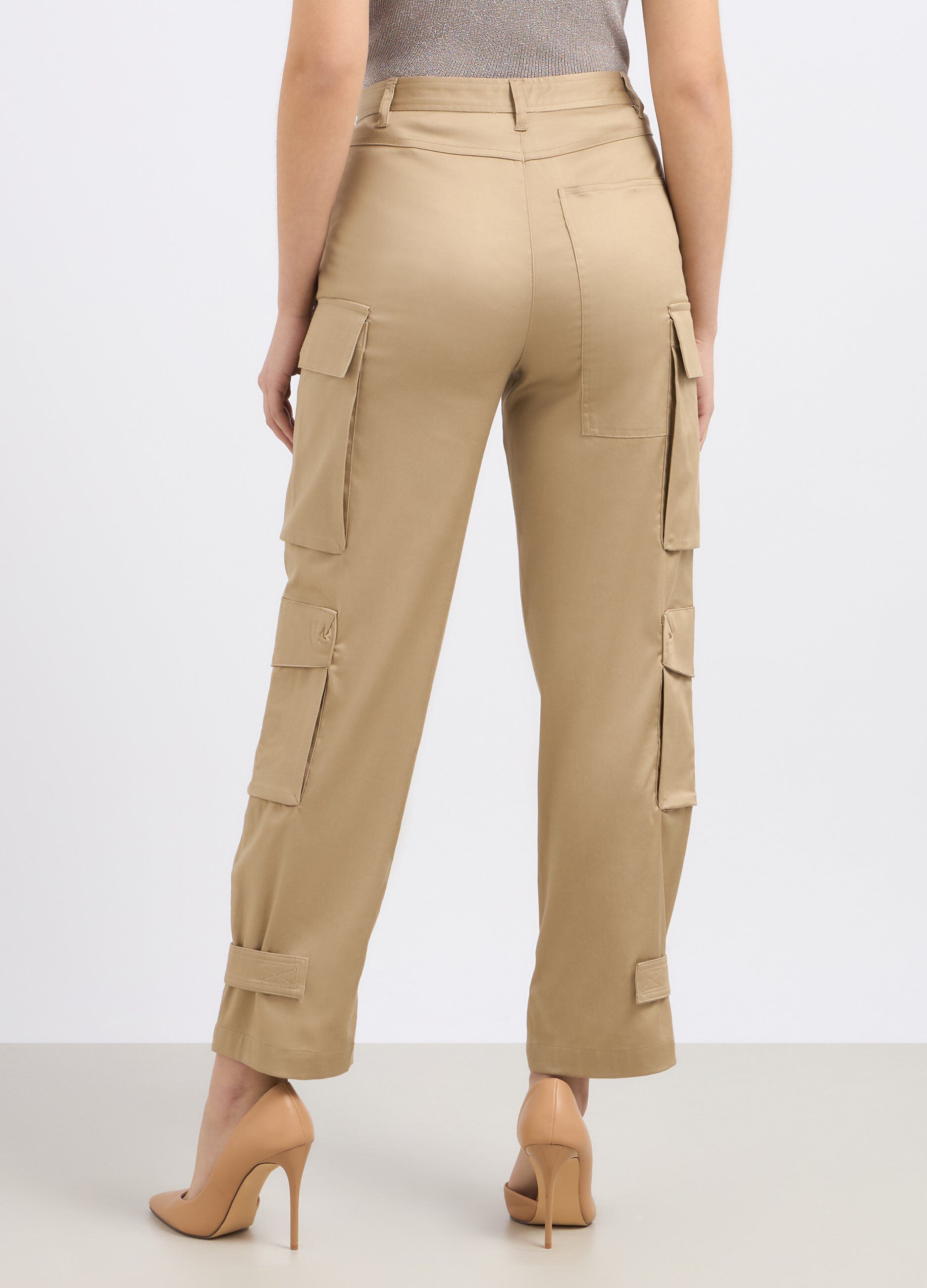 Pantaloni cargo in misto lyocell donna_1