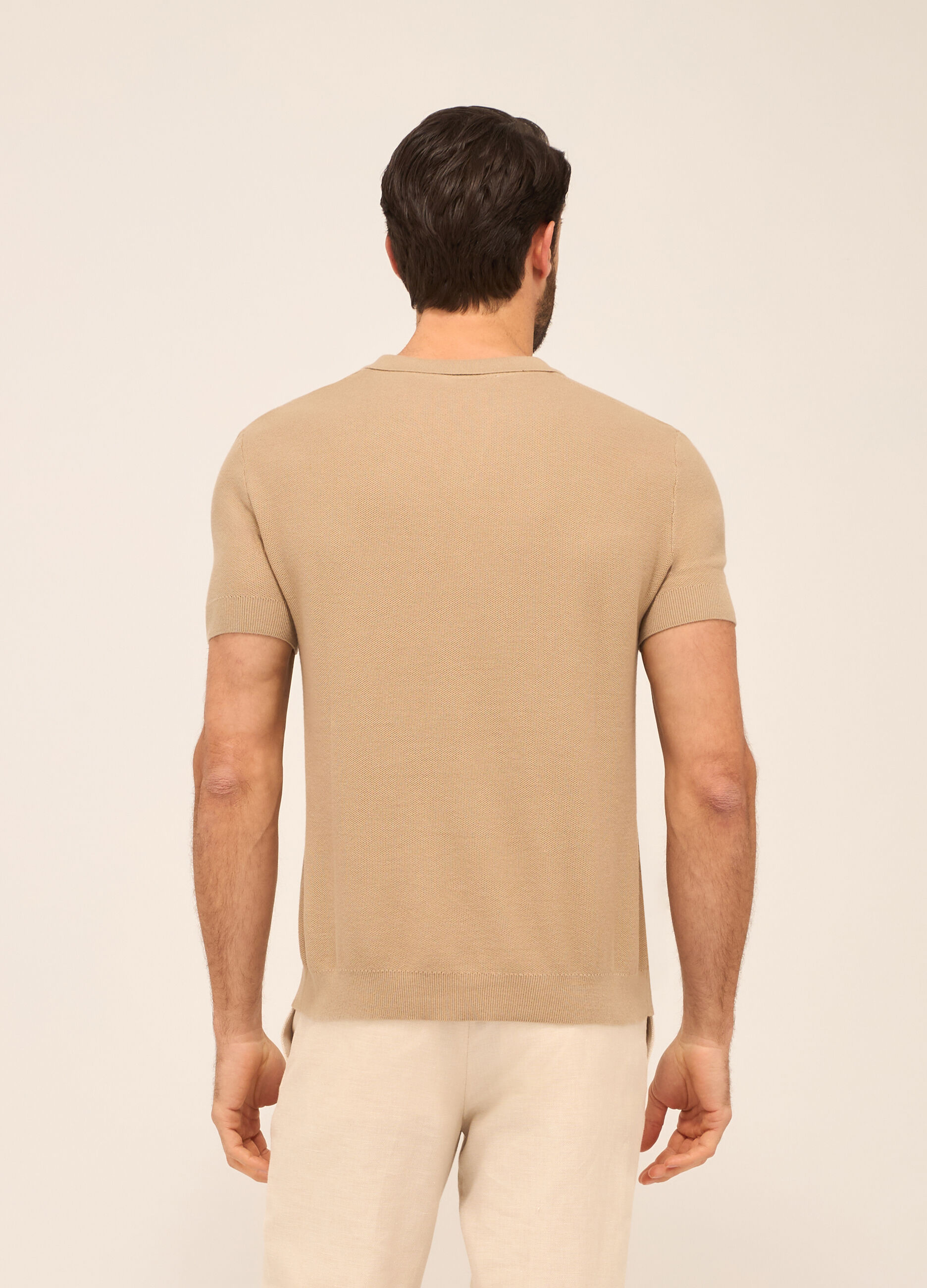 Polo a maglia nido d'ape in puro cotone uomo