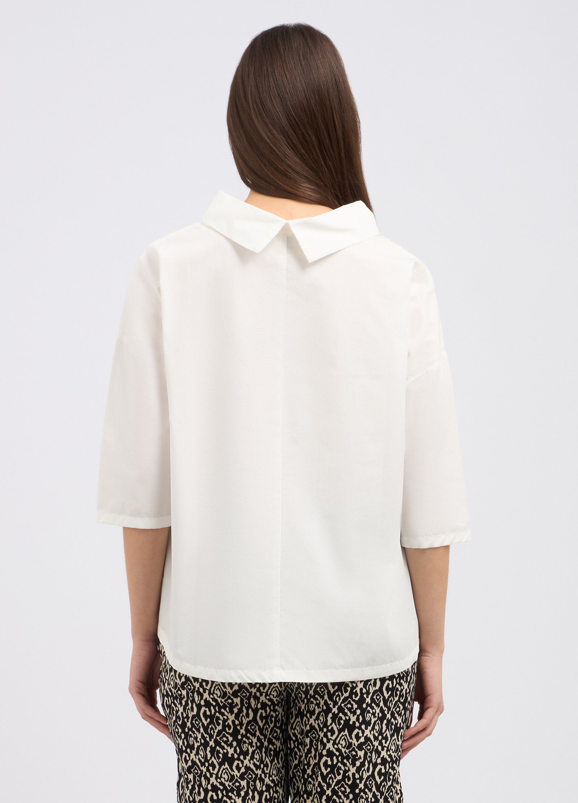 Blusa in puro cotone a collo alto donna_1