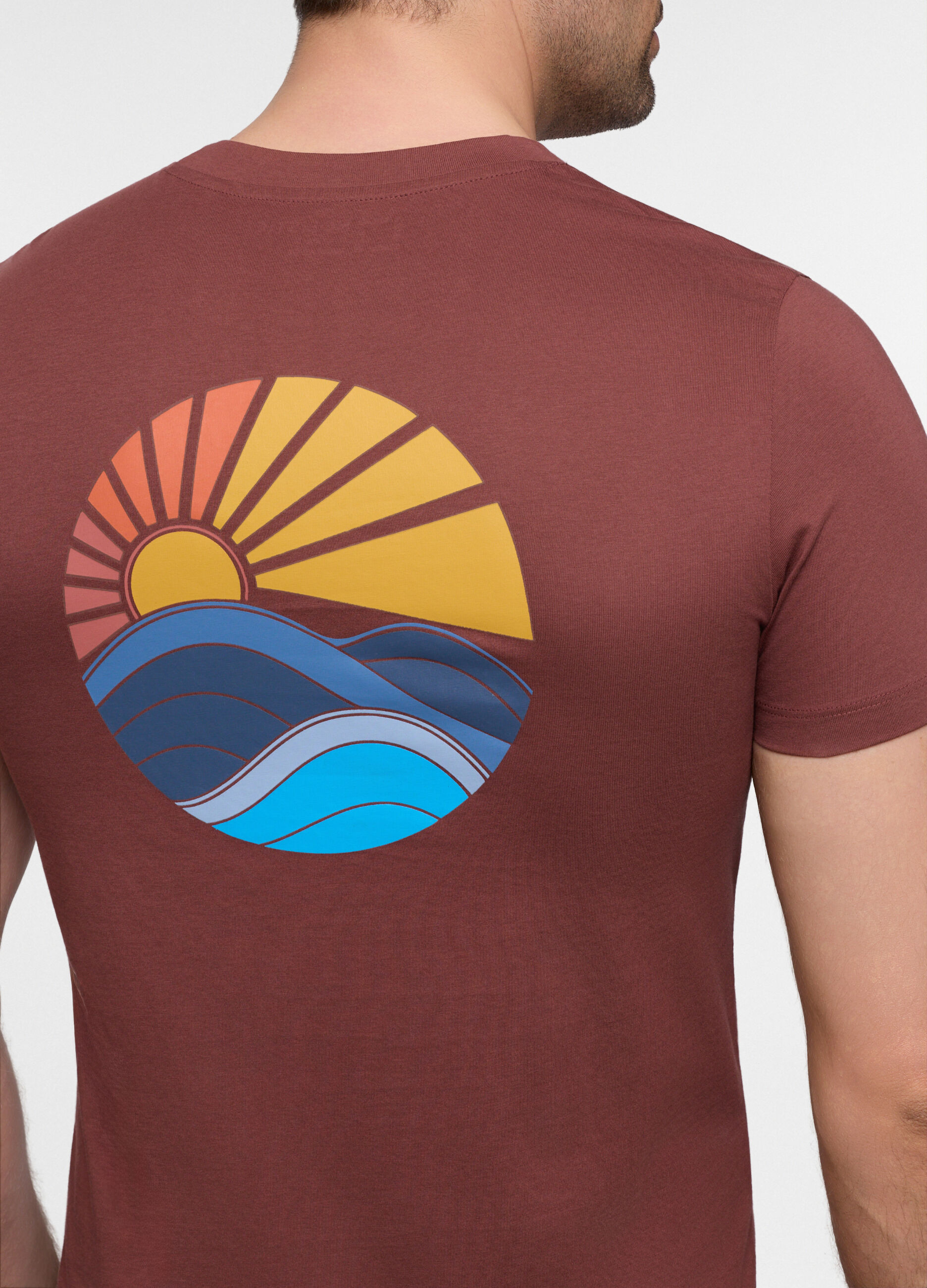 T-shirt in jersey con stampa sunset uomo_2