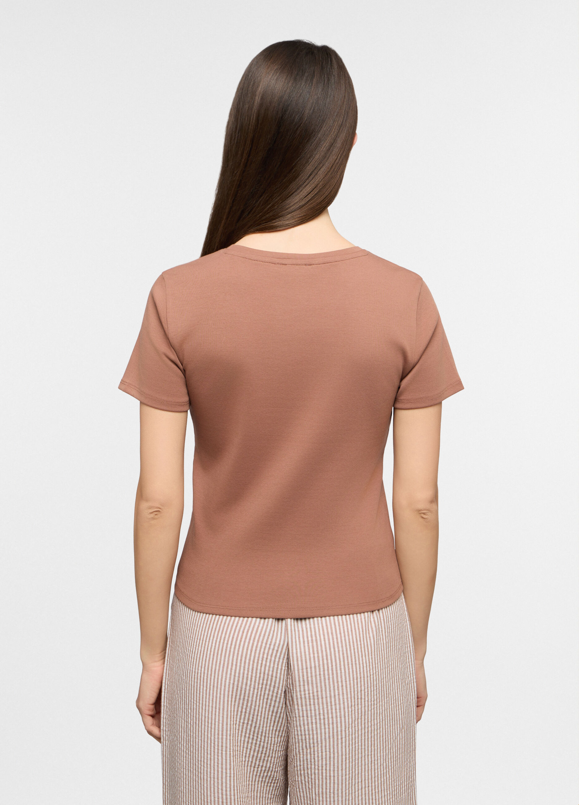 T-shirt girocollo stretch donna_1