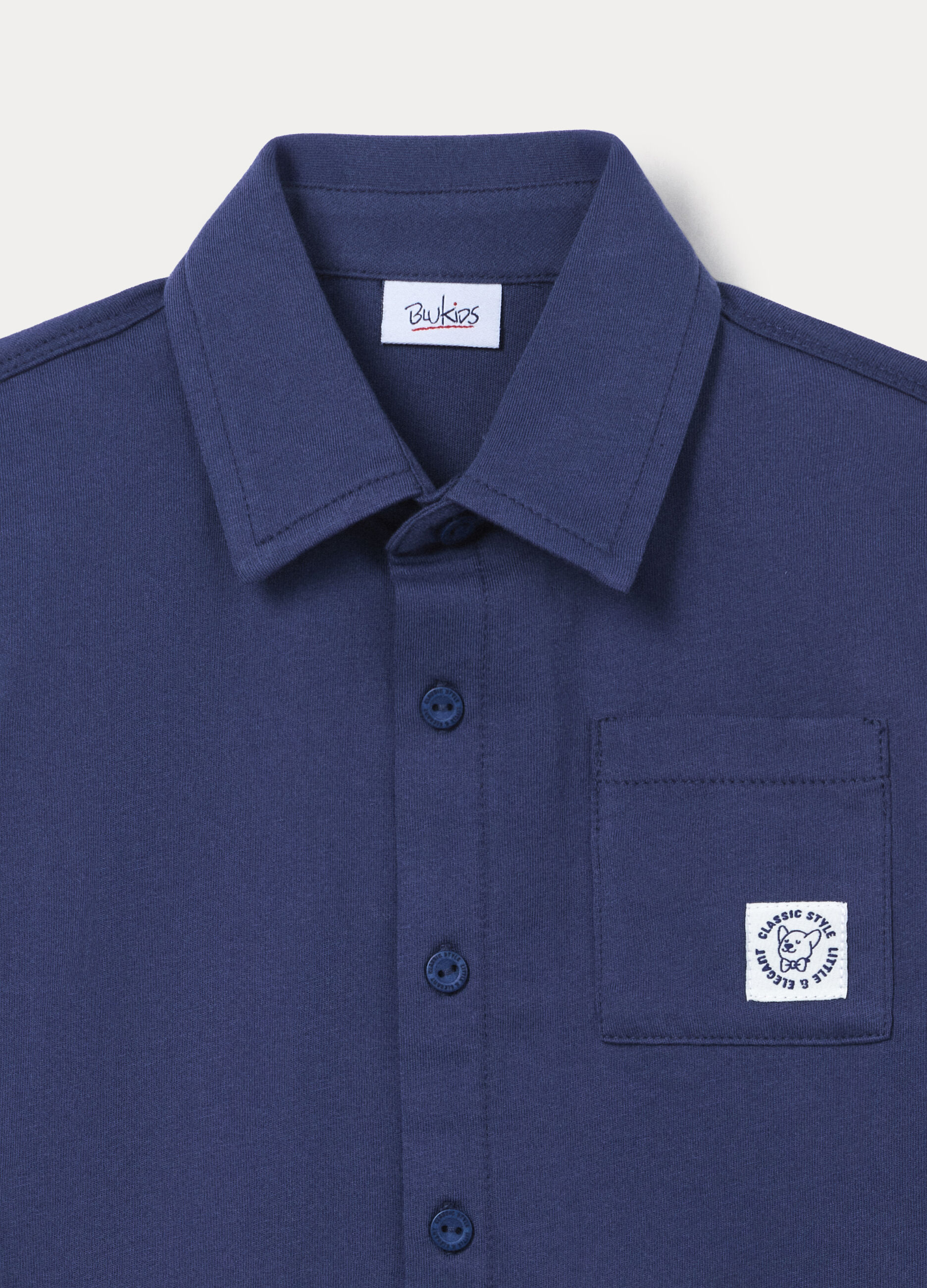Camicia regular fit con colletto alla francese in jersey bimbo_2