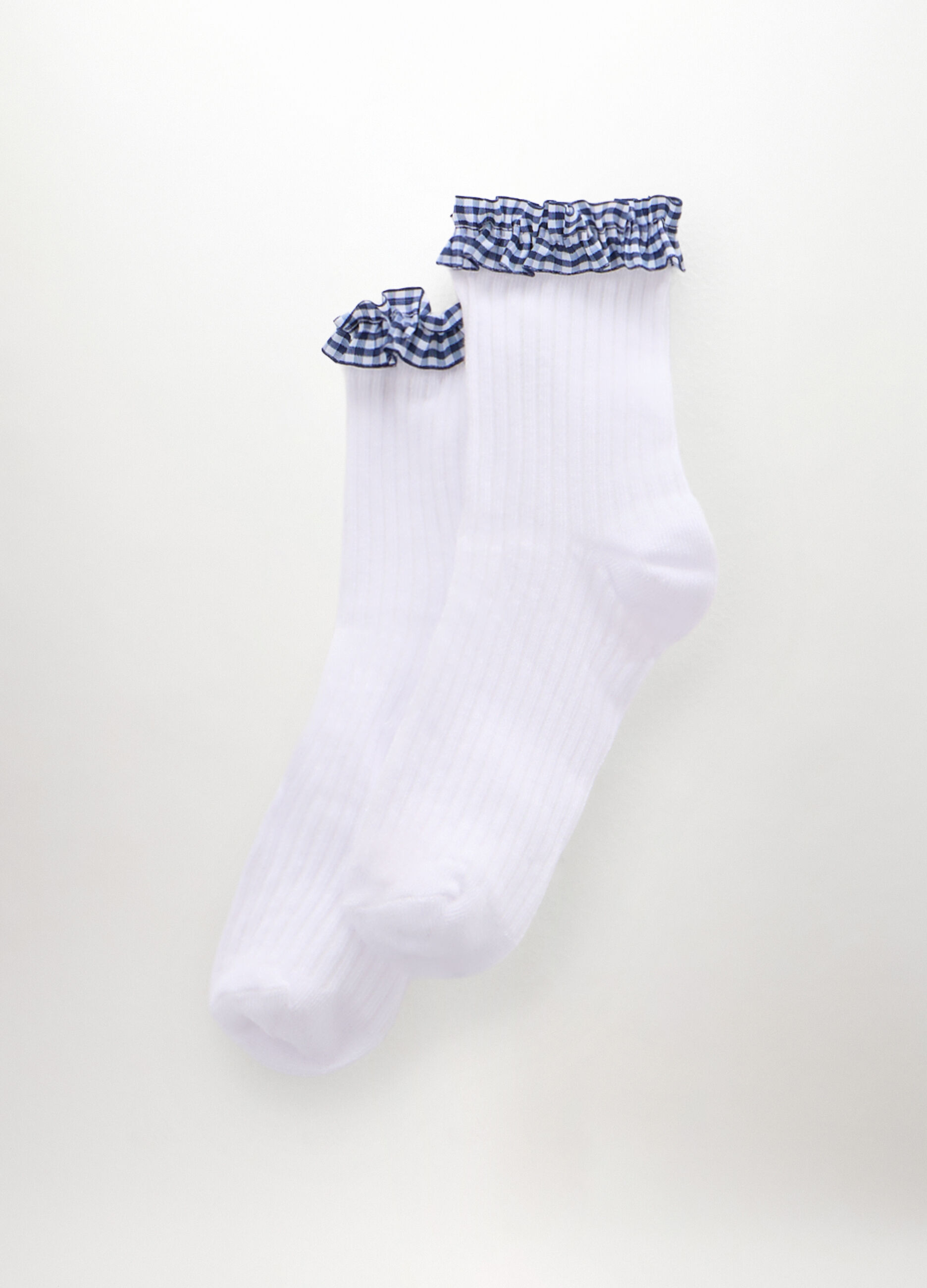 Calze corte misto cotone con rouches donna_0