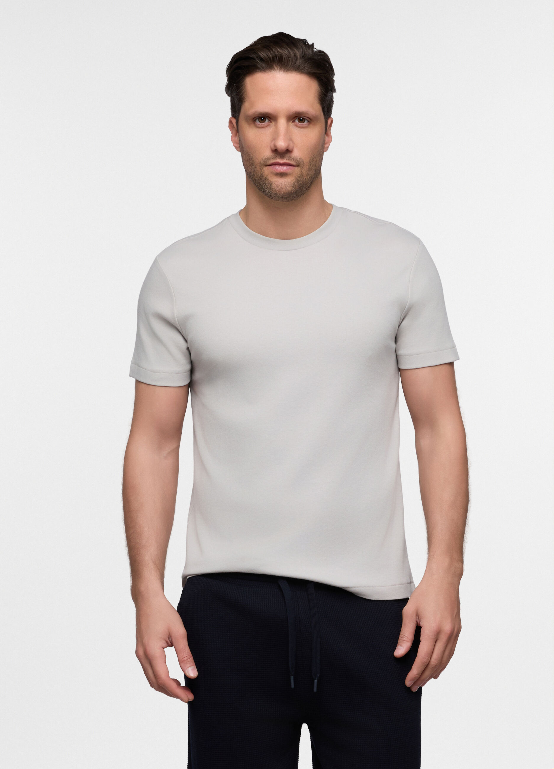 T-shirt girocollo in cotone interlock uomo_0