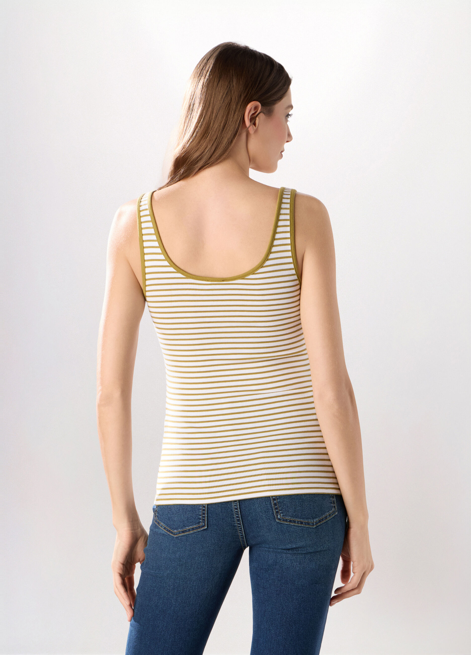 Canotta in cotone stretch donna_1