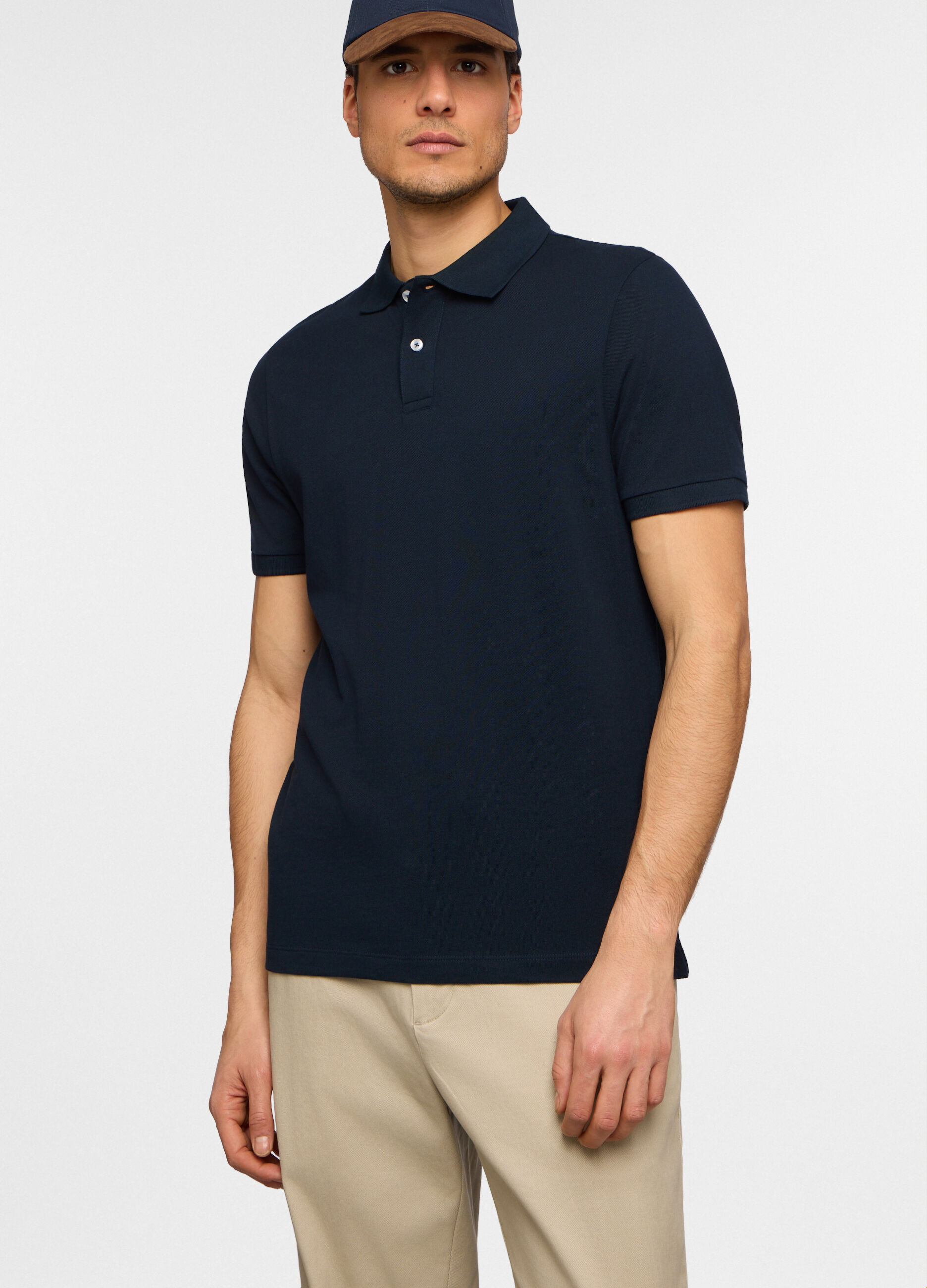 Polo a maniche corte in piquet di cotone uomo_0