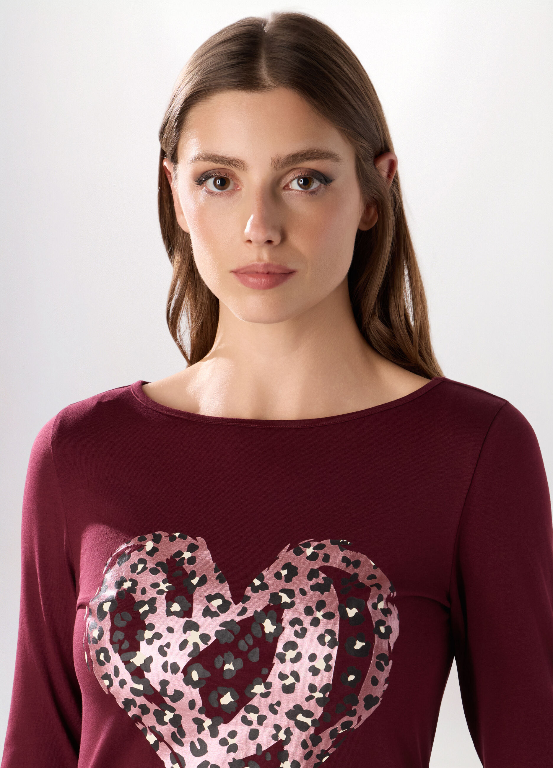 T-shirt in jersey di cotone stretch donna_2