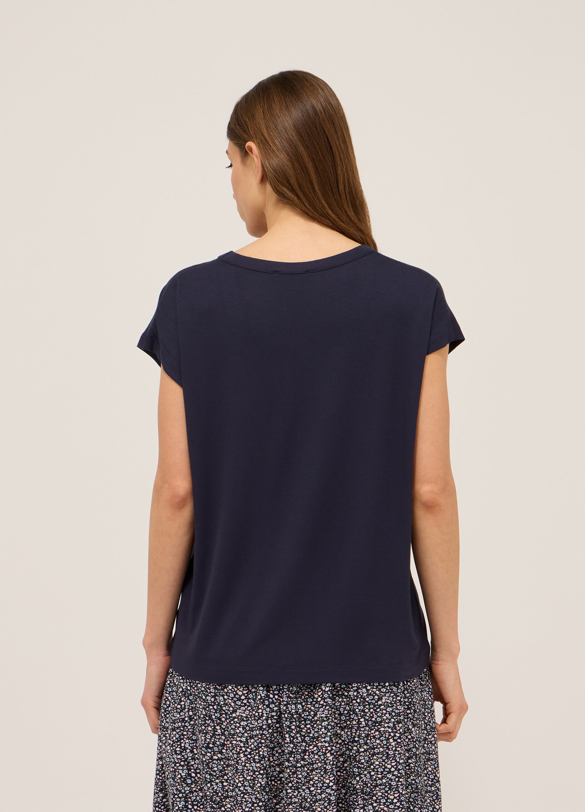 T-shirt in jersey di viscosa stretch donna_1