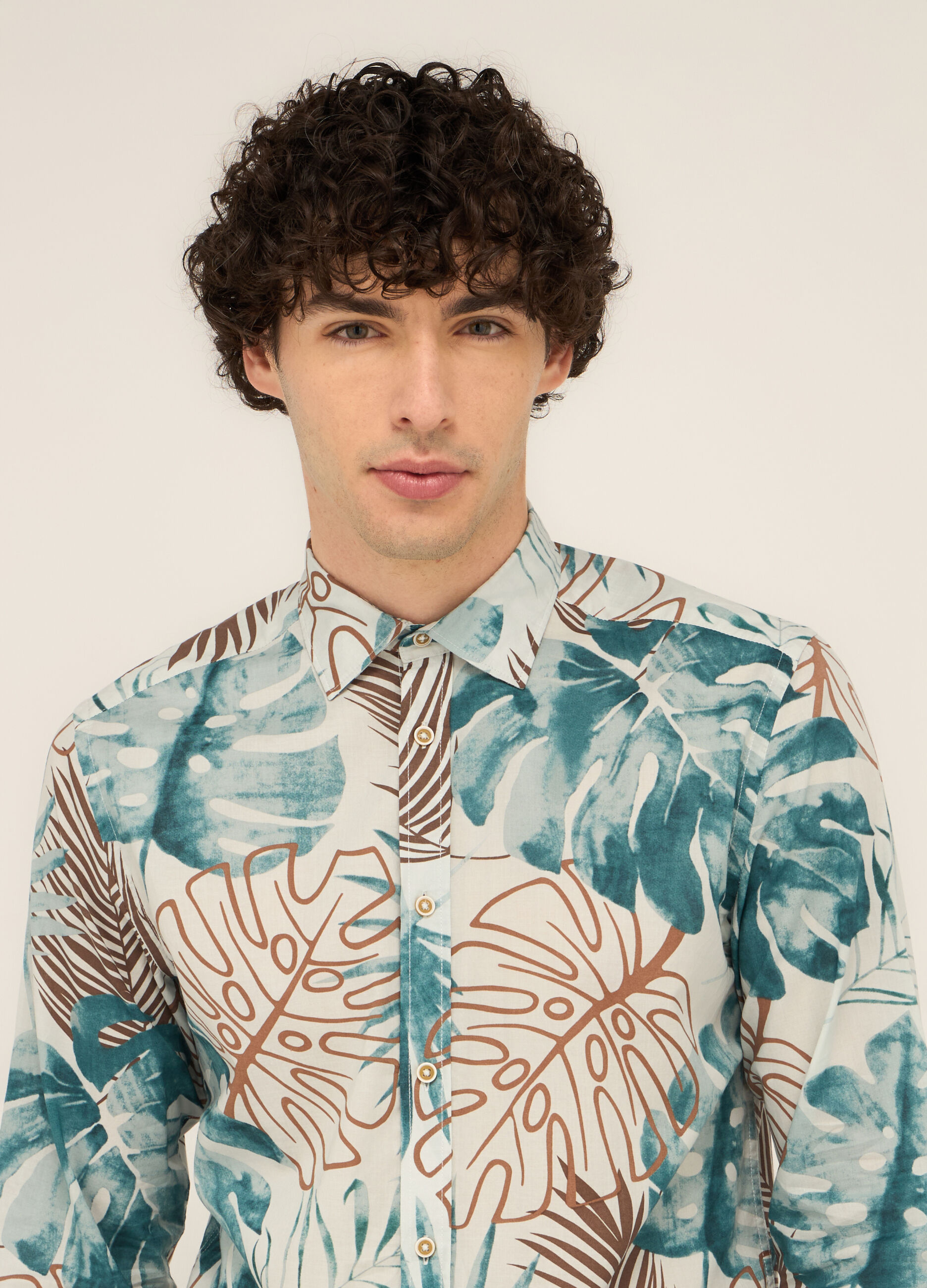 Camicia regular fit in cotone con stampa uomo_2