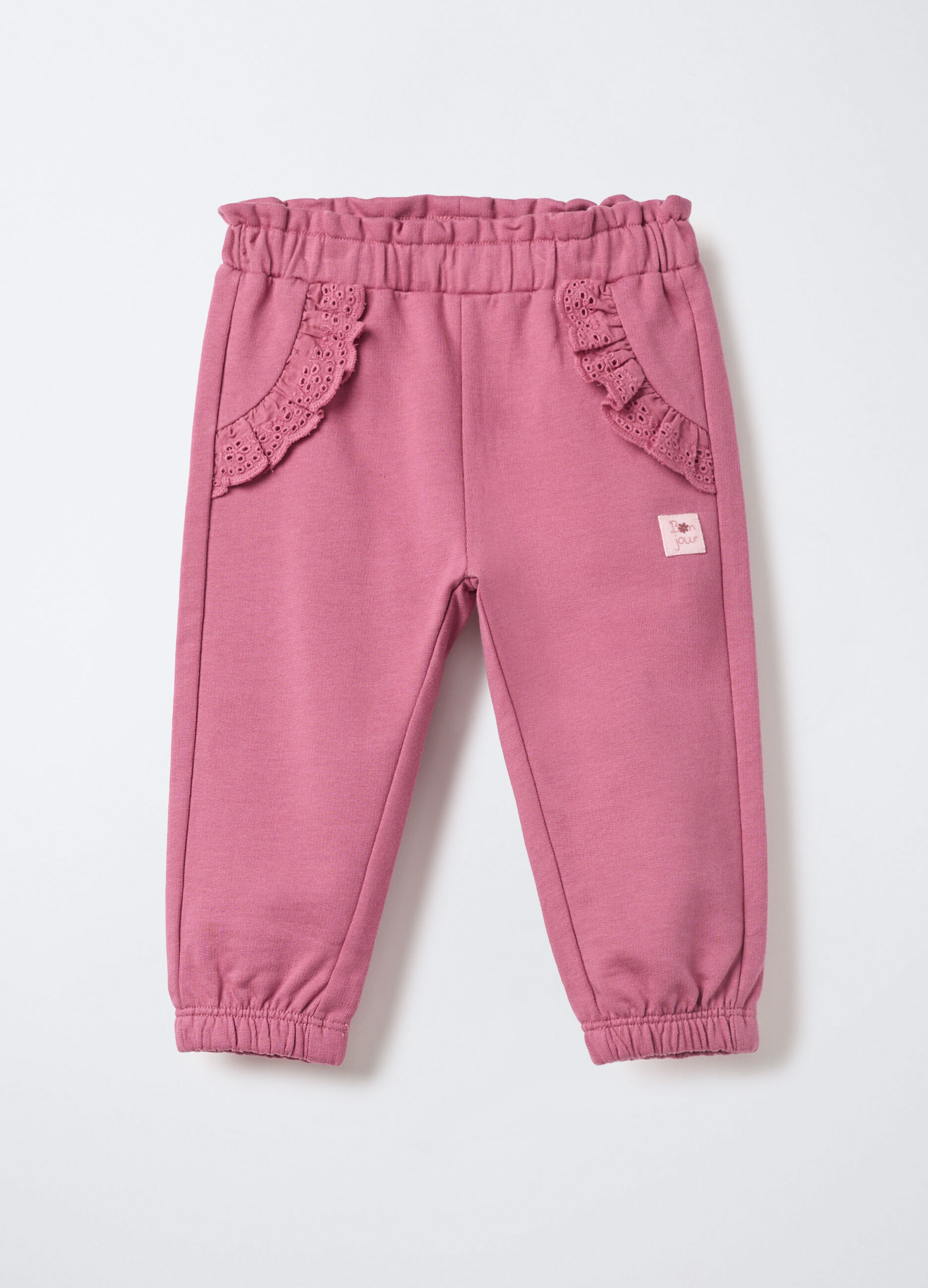 Pantaloni in pura felpa di cotone Fit regular neonata_0
