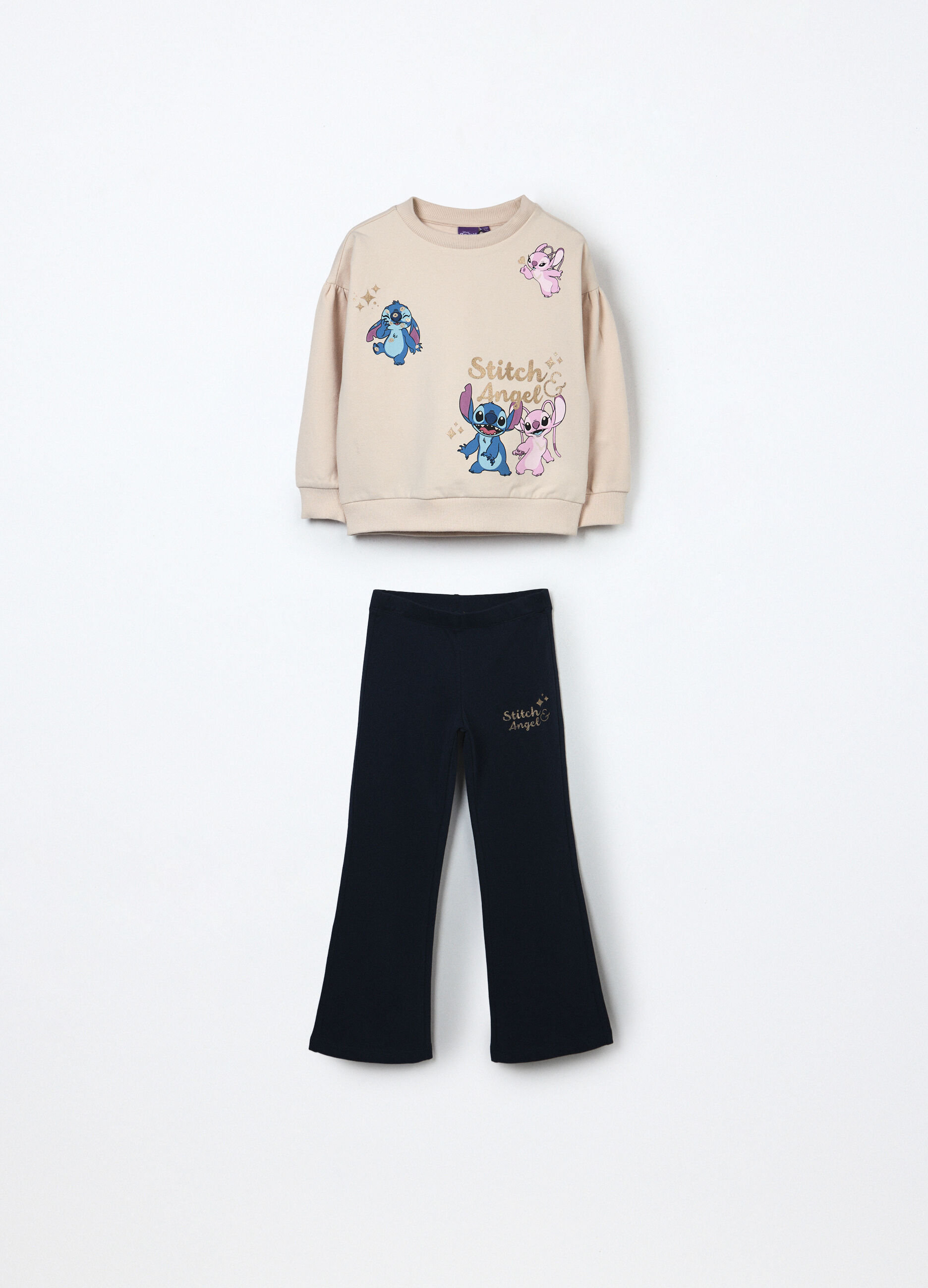 Jogging set in cotone fleece stretch bambina_0
