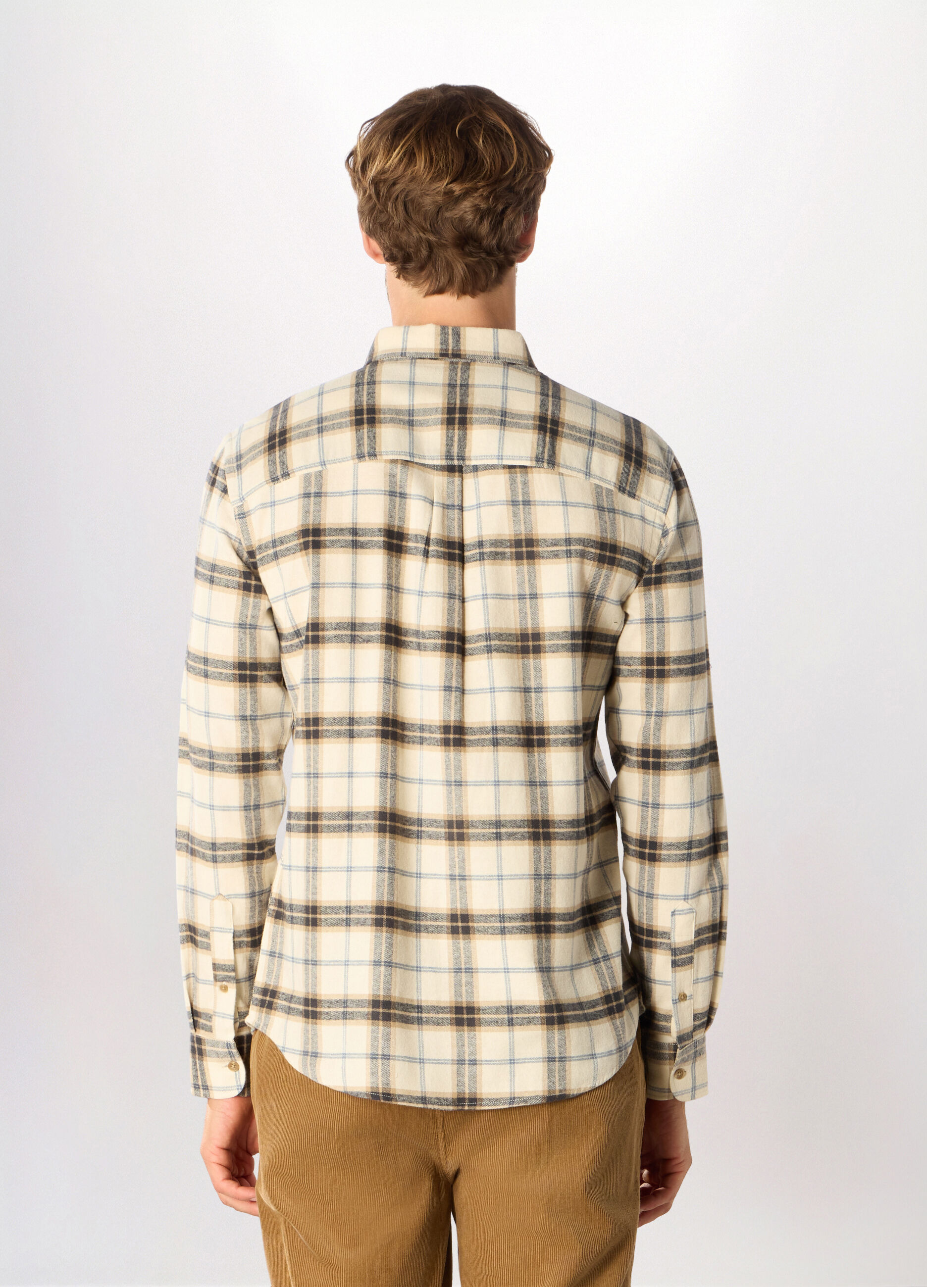 Camicia slim fit in cotone a quadri uomo_1