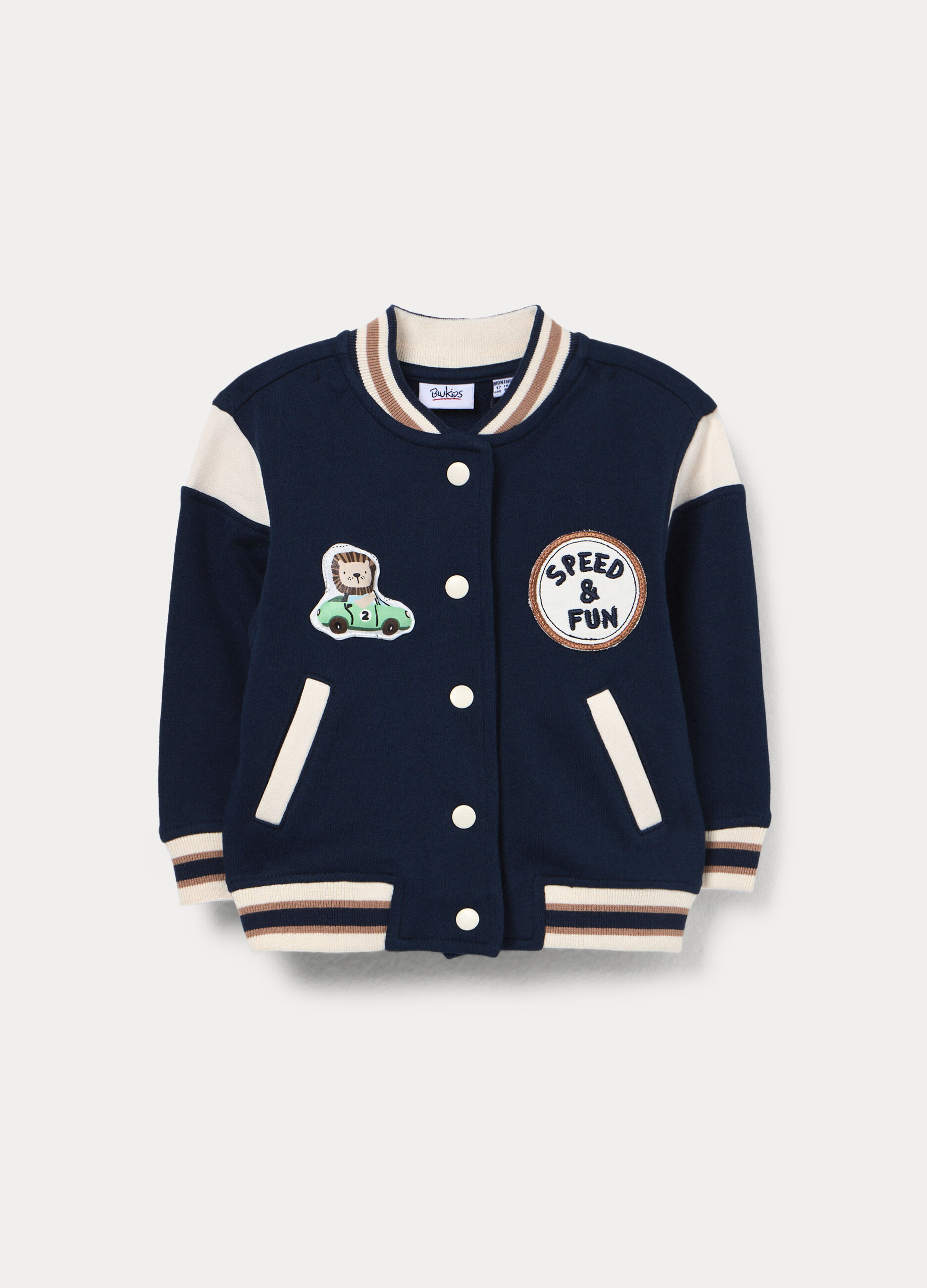 Felpa varsity in french terry di puro cotone_0