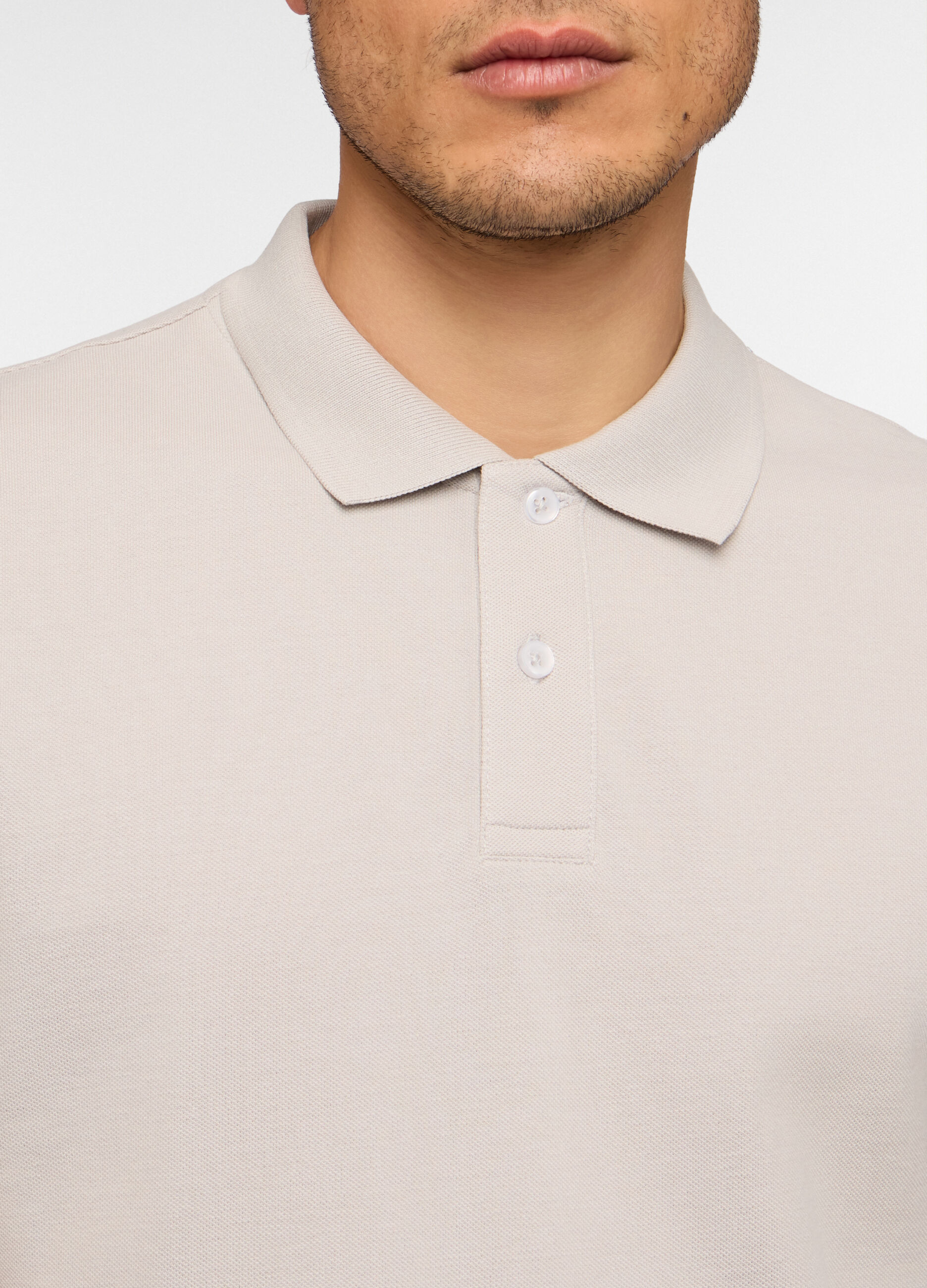 Polo a maniche corte in piquet di cotone uomo_2