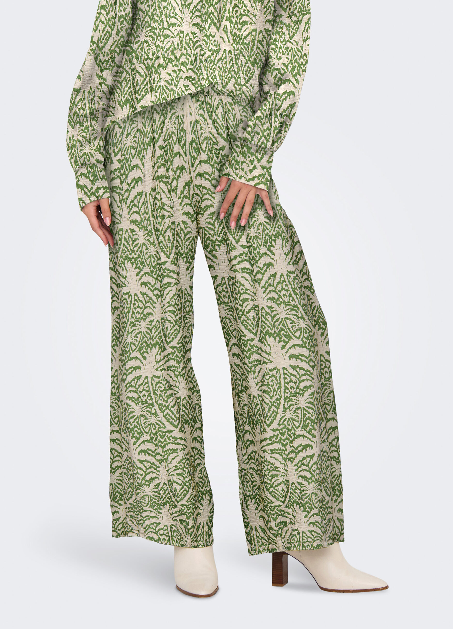 Pantaloni palazzo con stampa donna_0