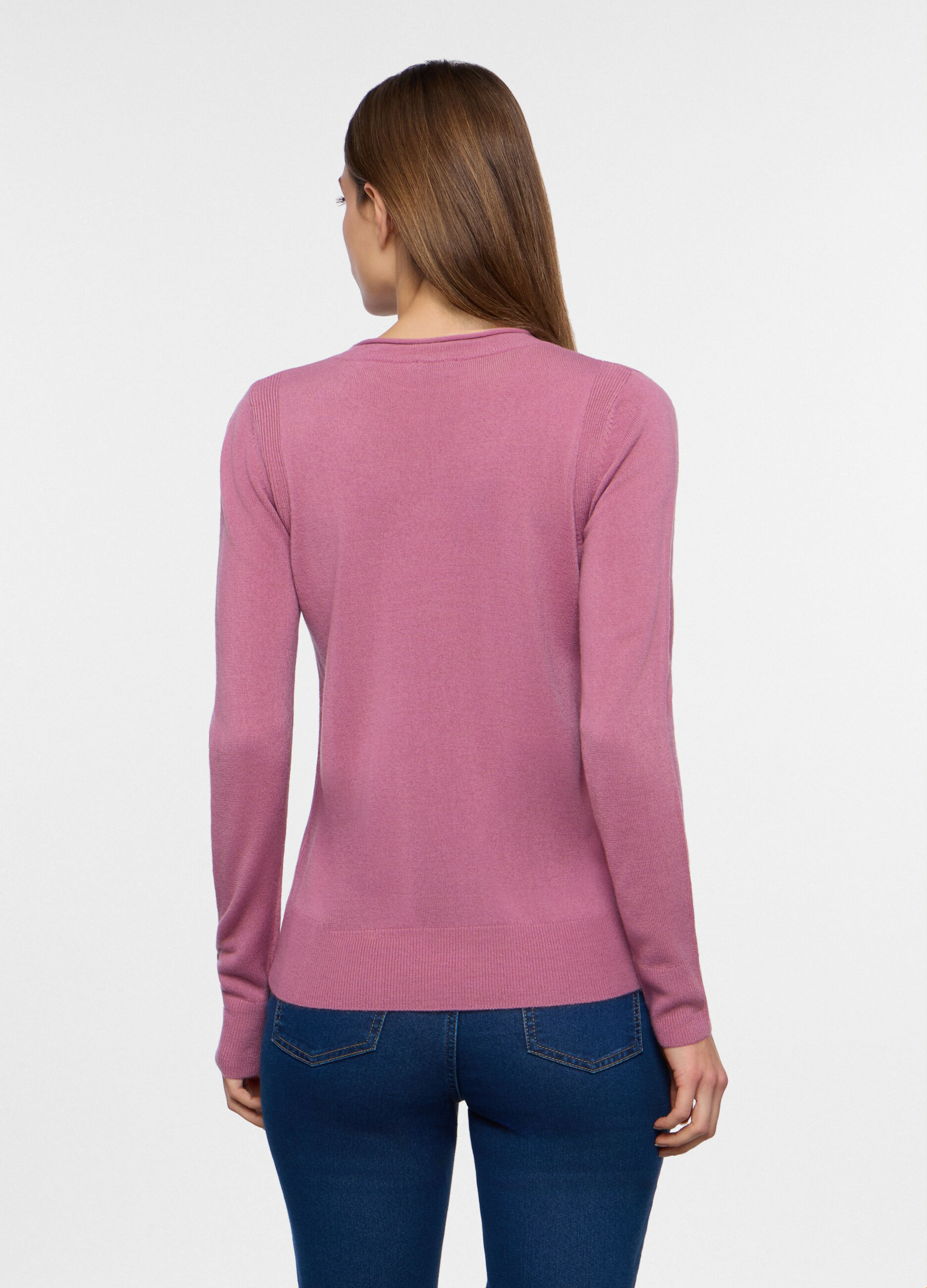 Pullover girocollo rasato donna _1