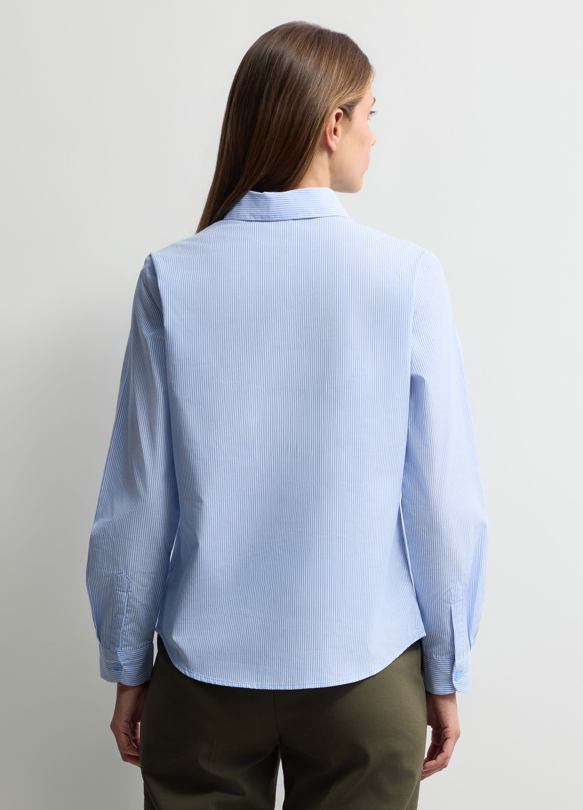 Camicia misto cotone a righe donna_1