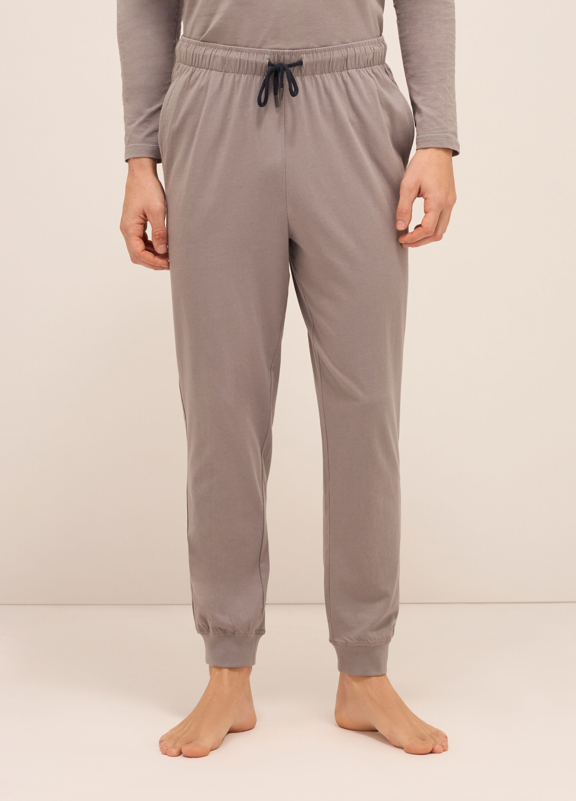 Pantaloni del pigiama in cotone con coulisse uomo_1