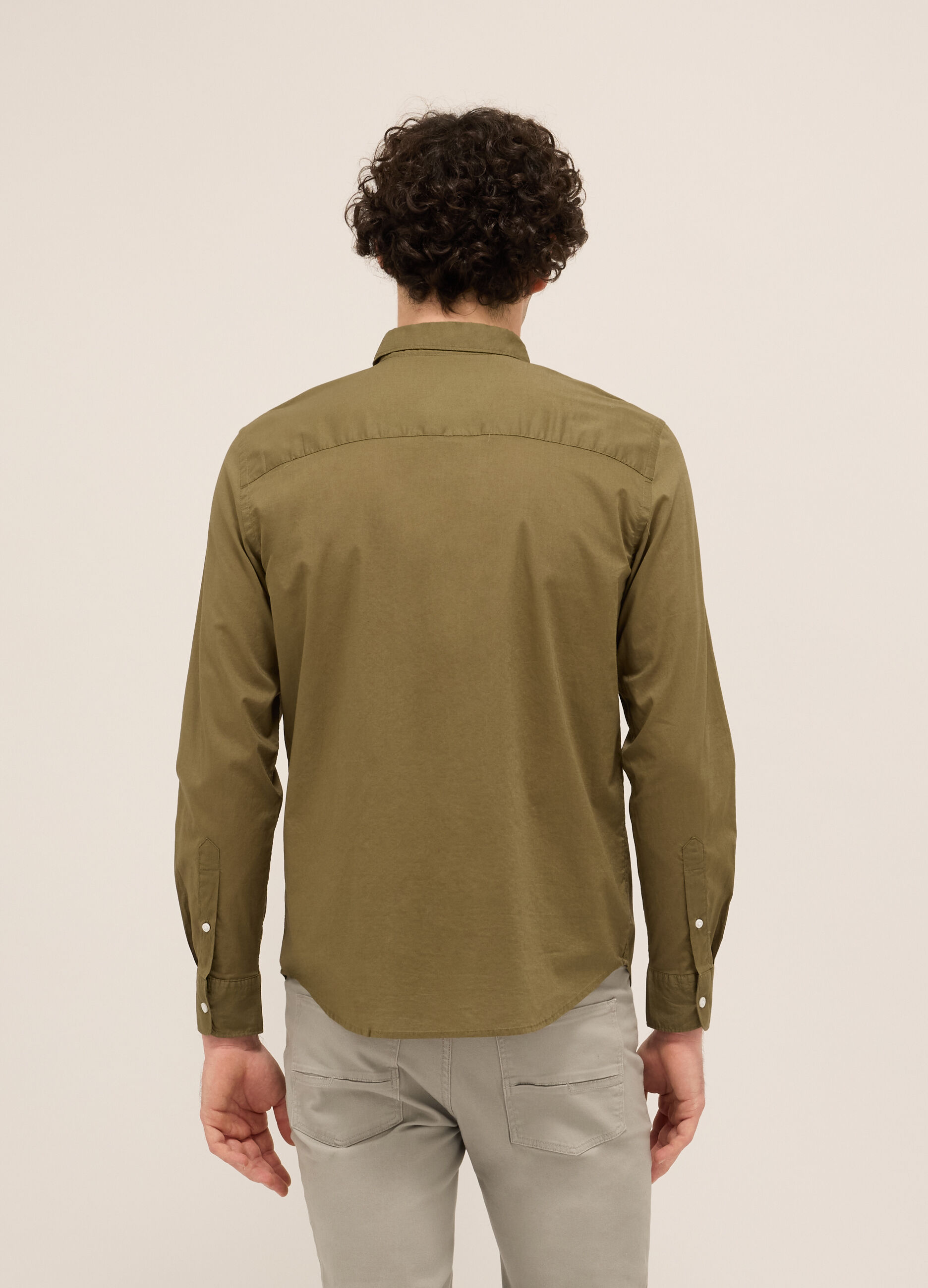Camicia regular fit in voile di cotone uomo_1