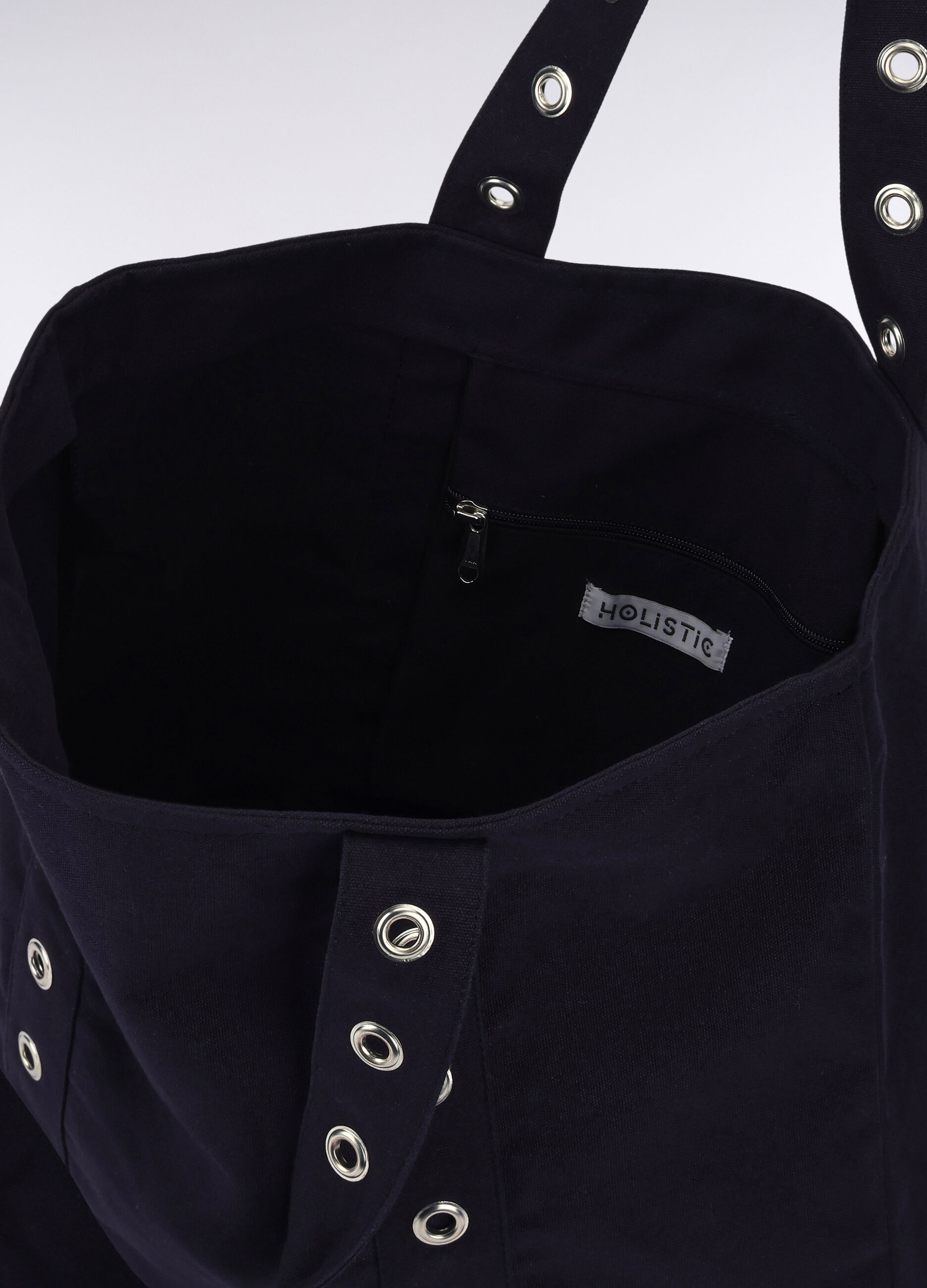 Borsa mare in puro cotone borchiata donna_1