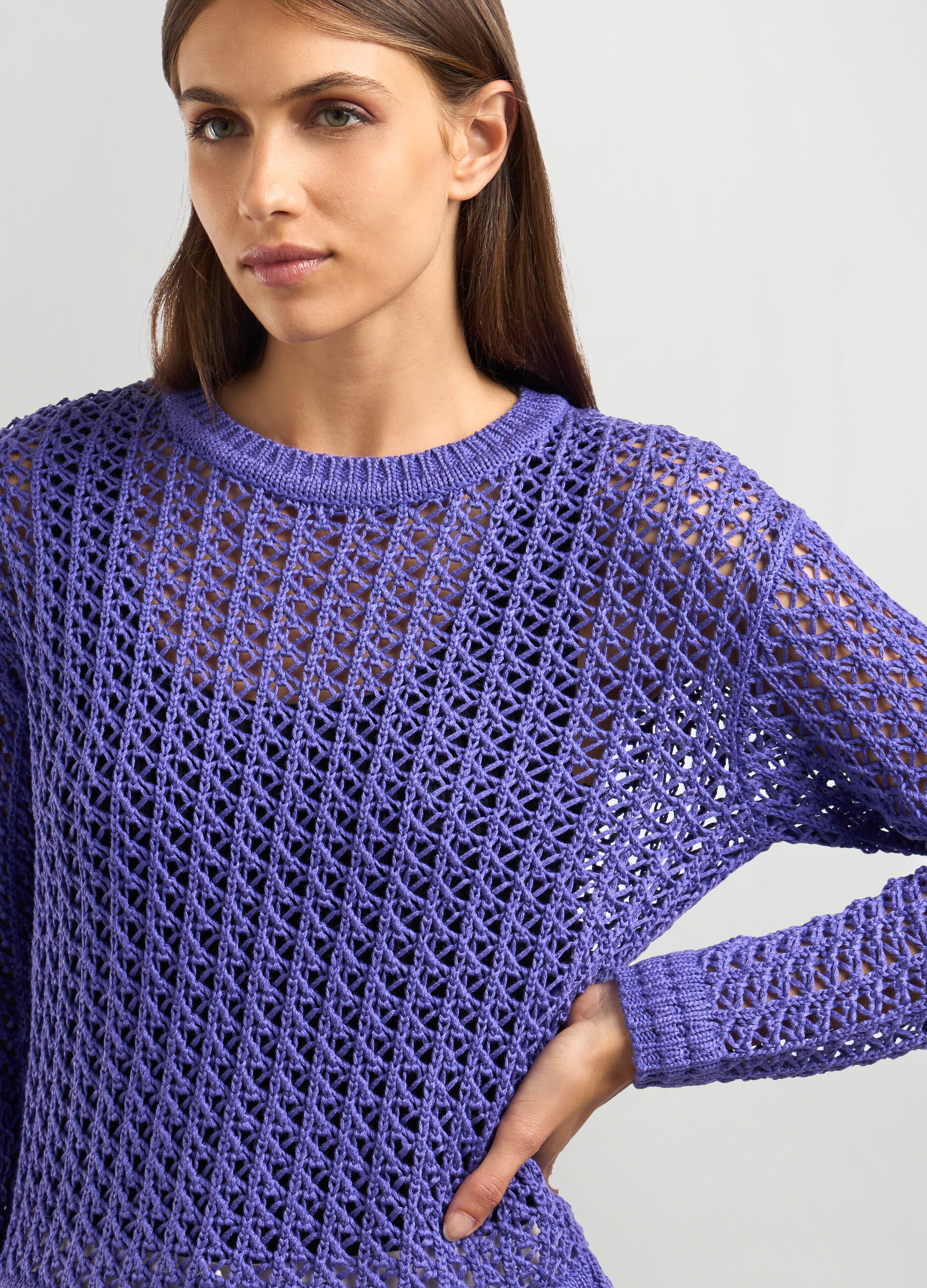 Tricot con lavorazione traforata donna_2