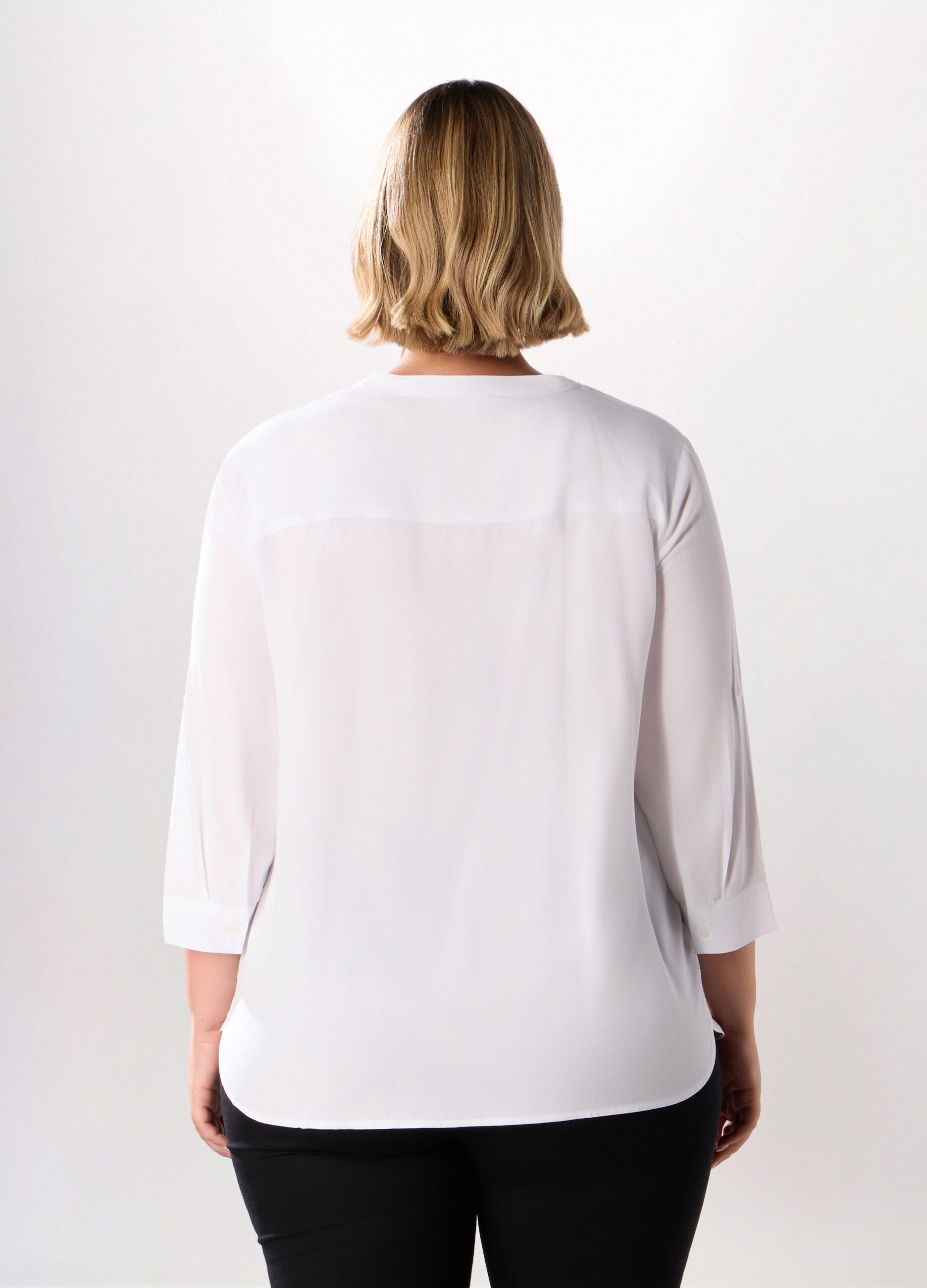 Camicetta in viscosa con maniche a 3/4 donna curvy_1
