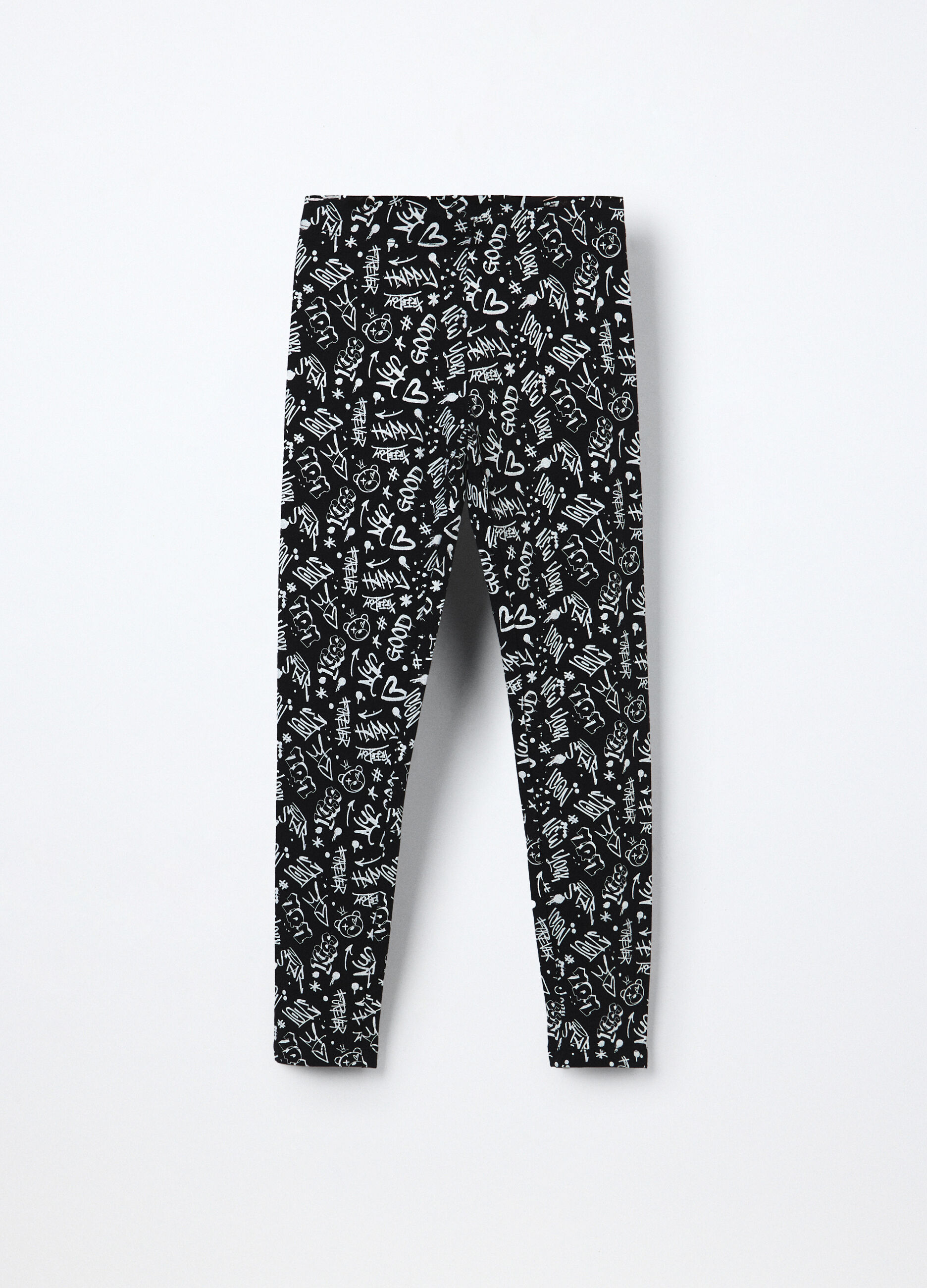 Leggings in jersey di cotone stretch ragazza_0