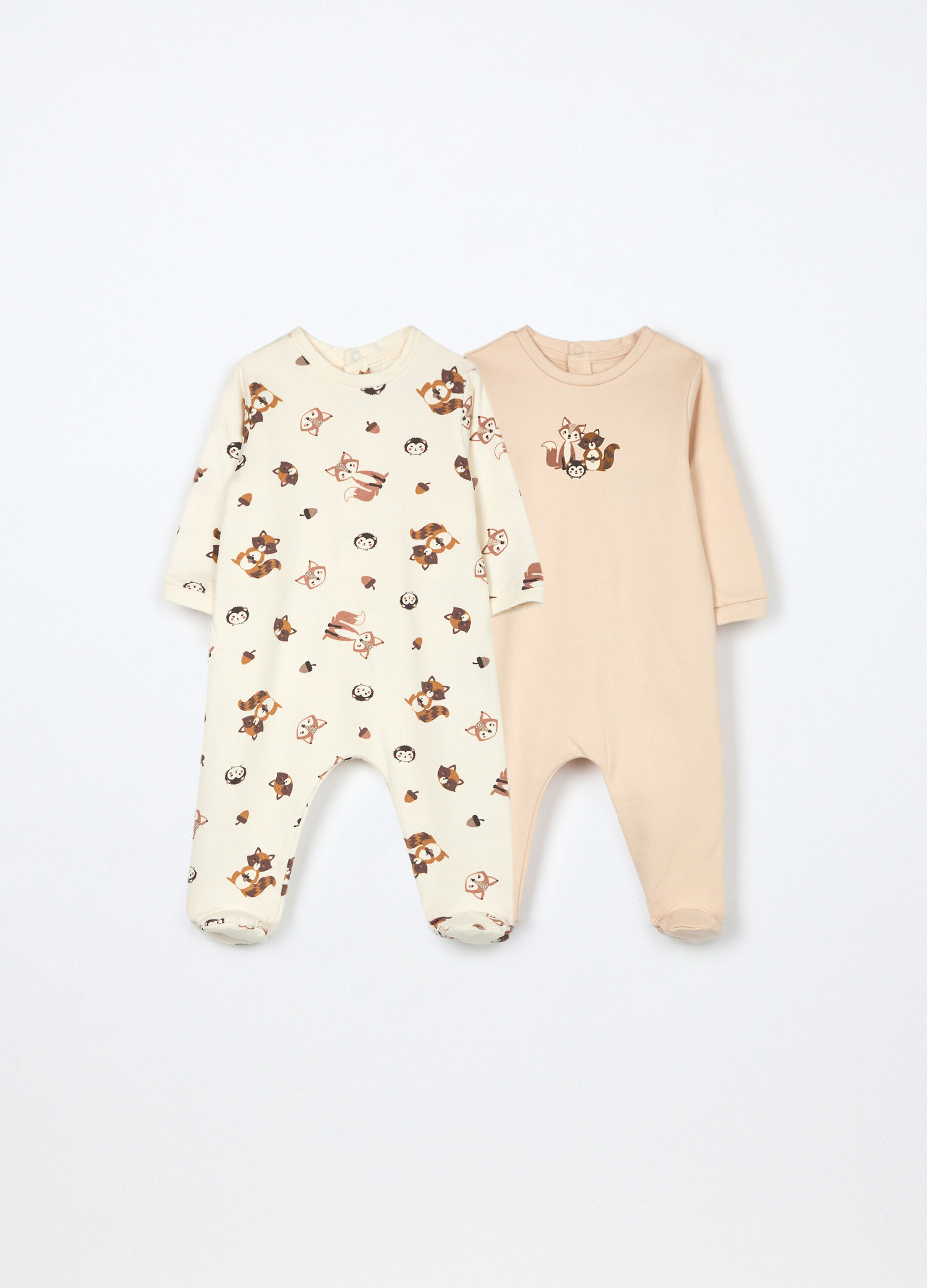 Pack 2 tutine pigiama in puro cotone fleece neonato_0