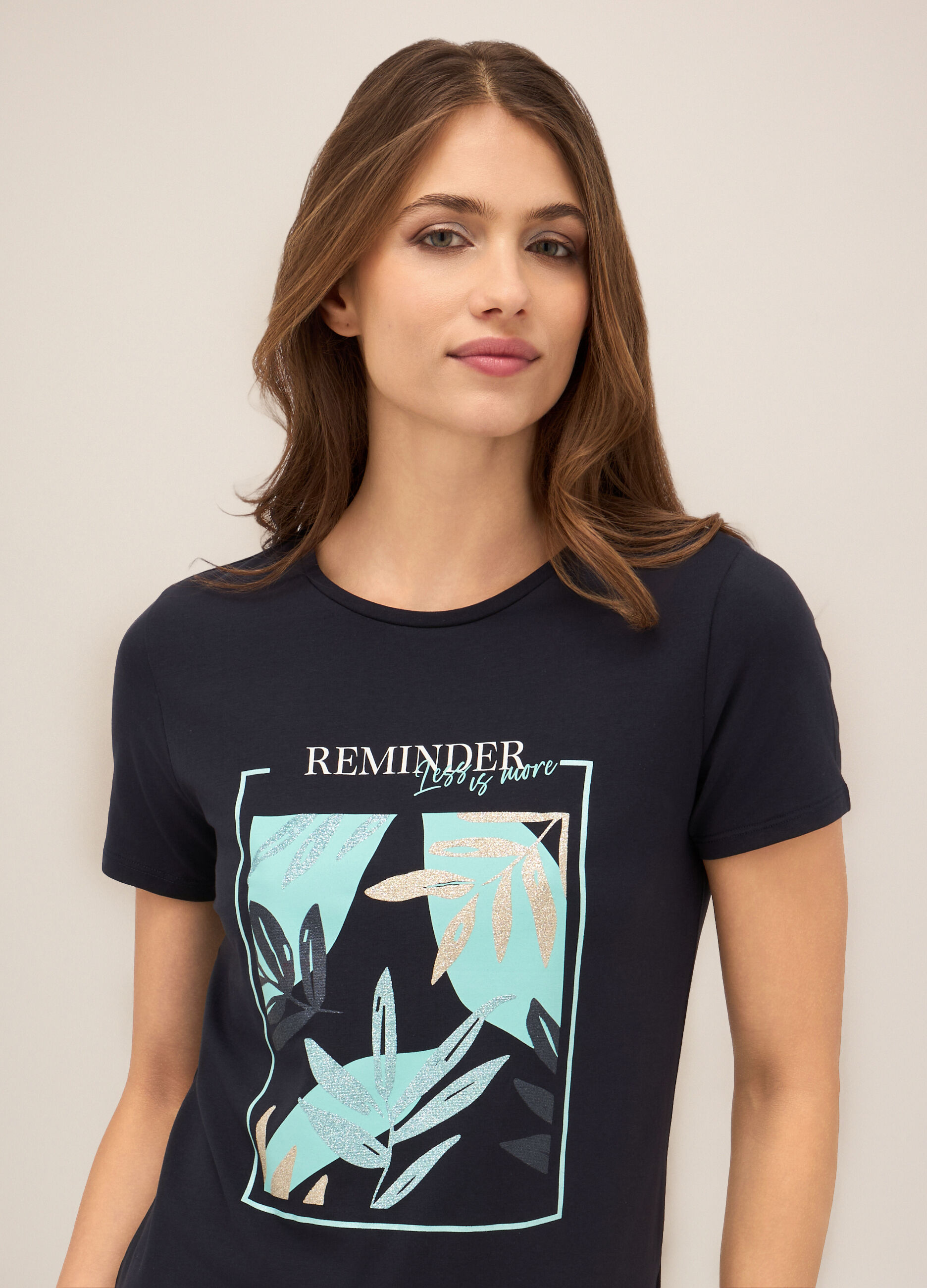 T-shirt in cotone stretch donna_2