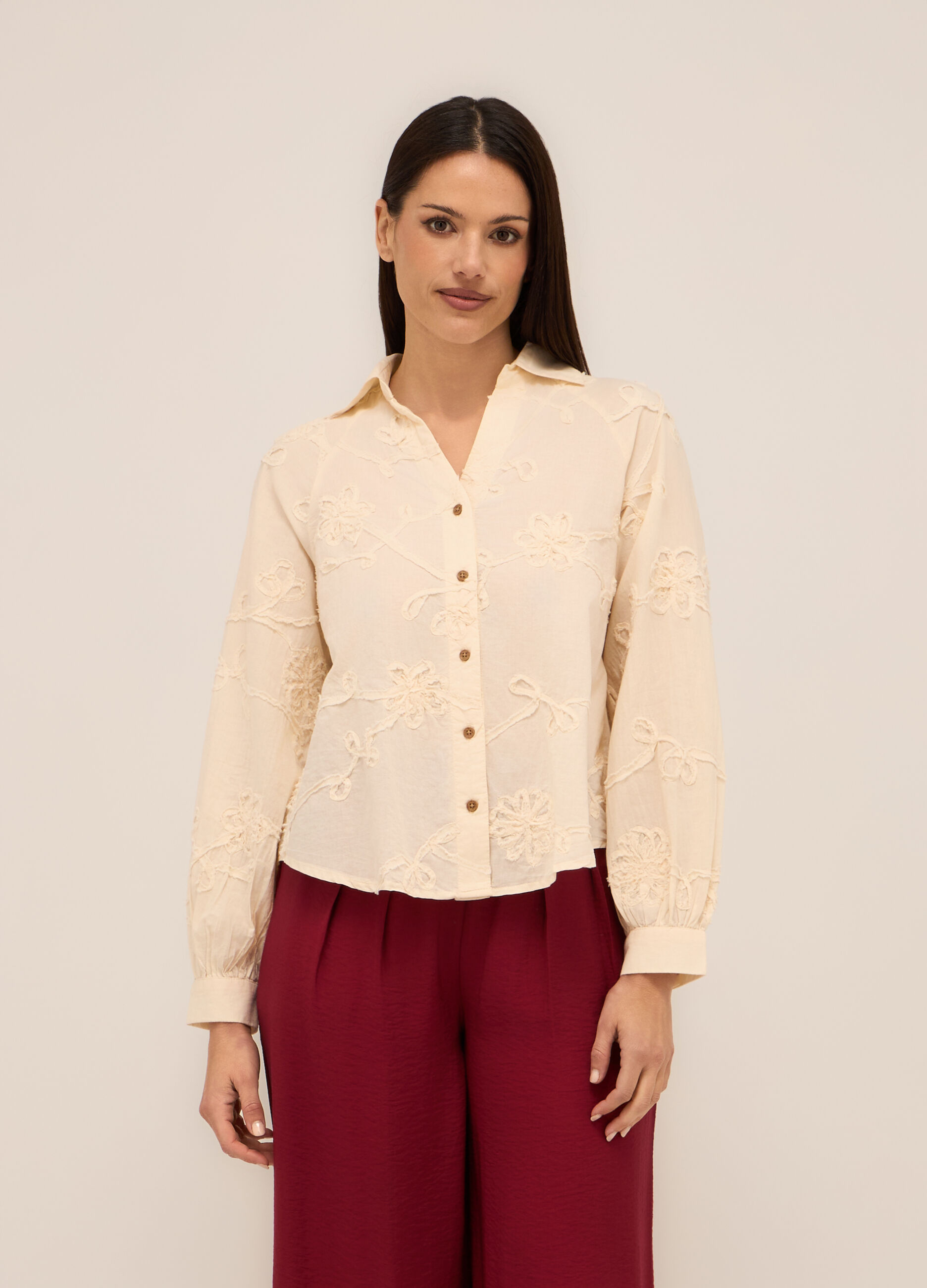 Camicia in puro cotone voile donna_0