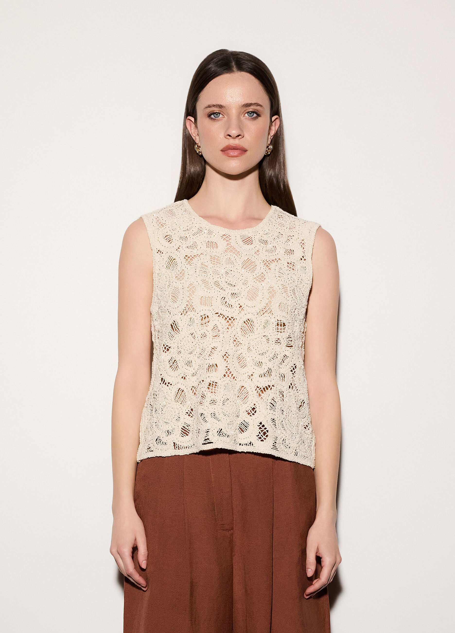 Canotta girocollo fitted stretch donna_1