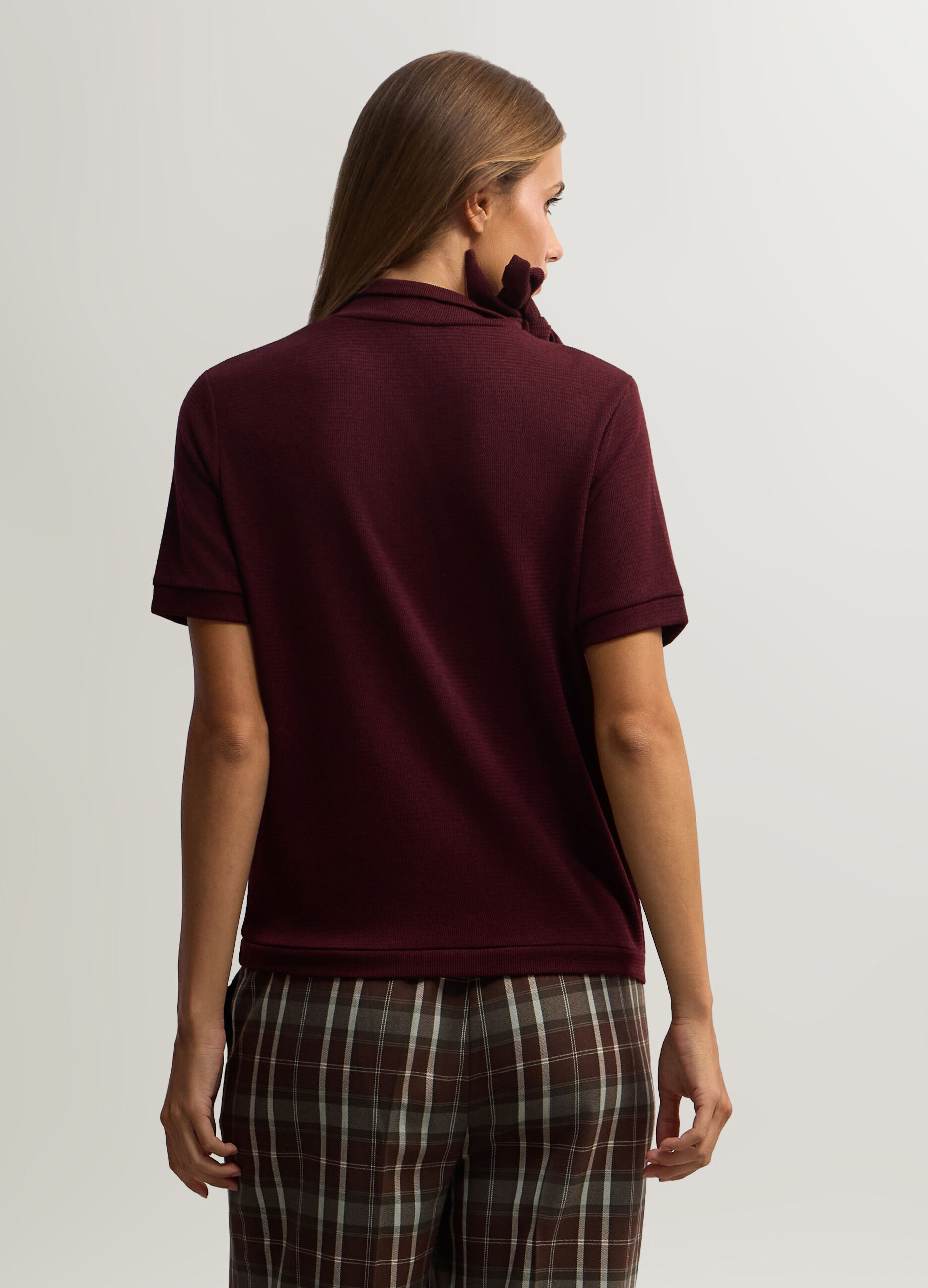 T-shirt con fiocco stretch donna_1