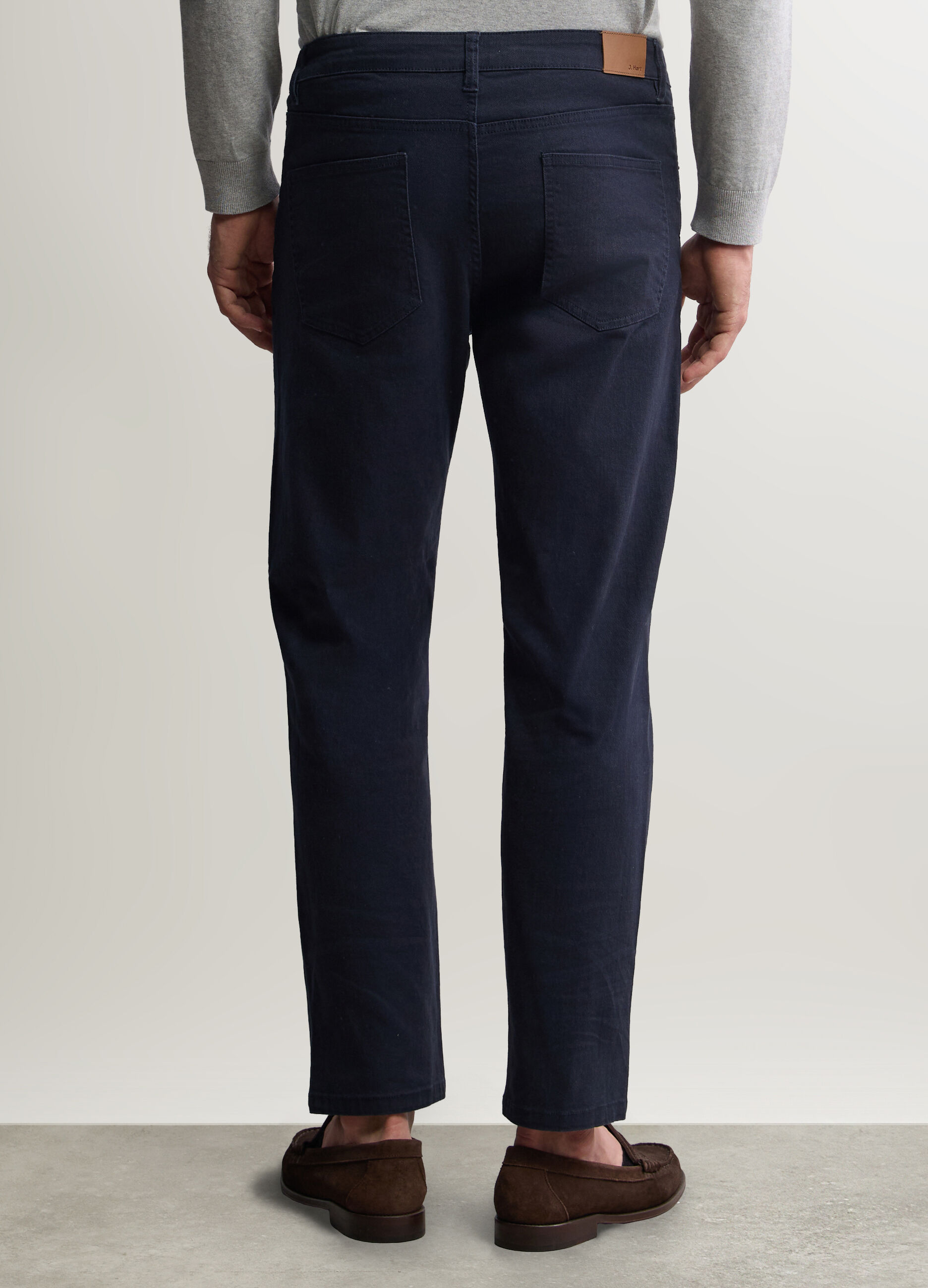 Jeans regular fit in twill di cotone stretch uomo_3