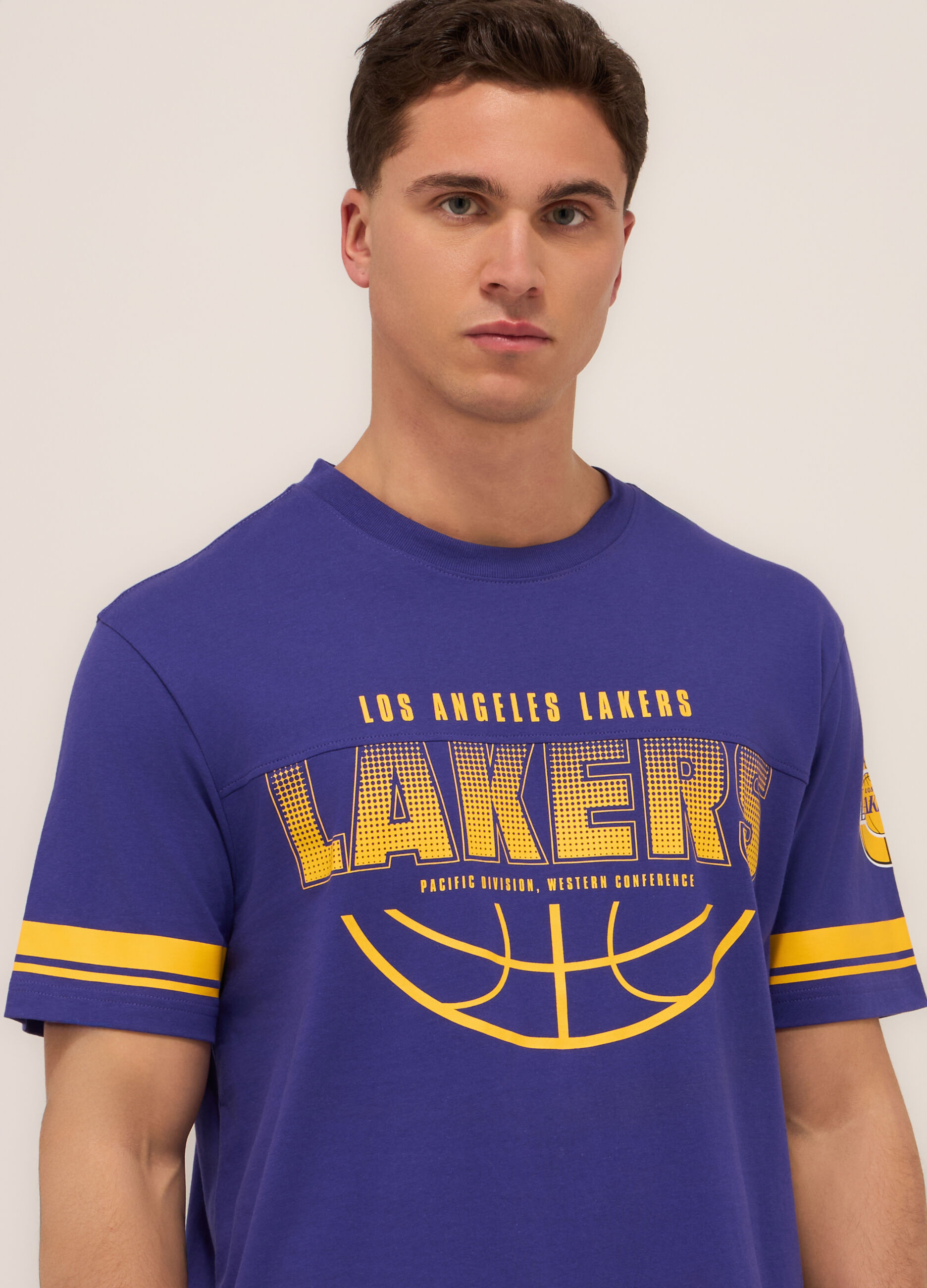 T-shirt basketball in jersey di cotone uomo_2