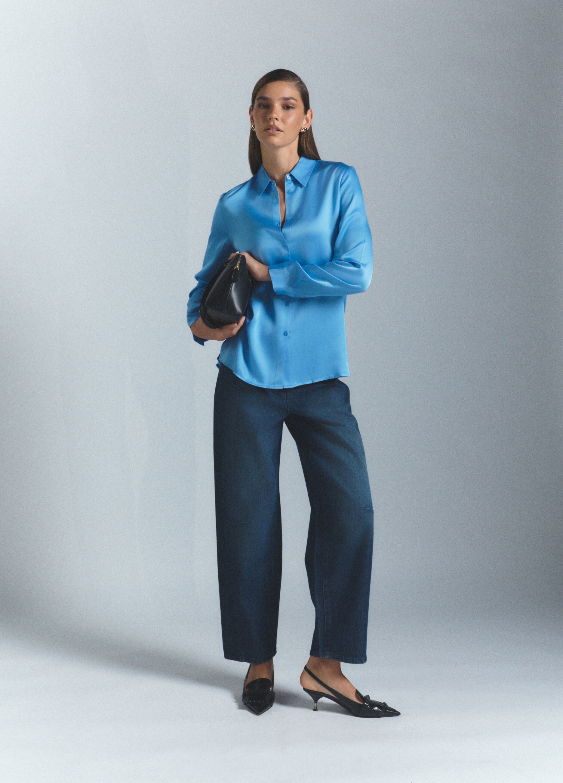 Camicia in raso di pura viscosa donna_0