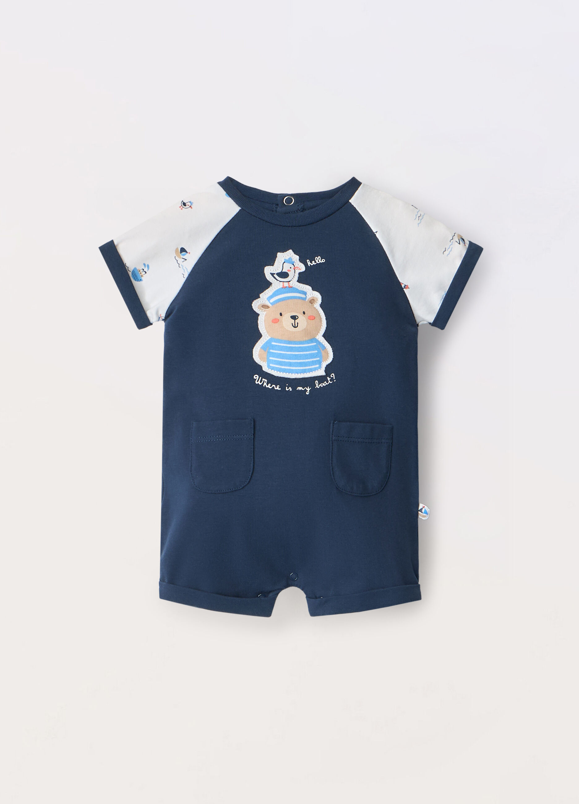 Tutina in jersey di puro cotone neonato