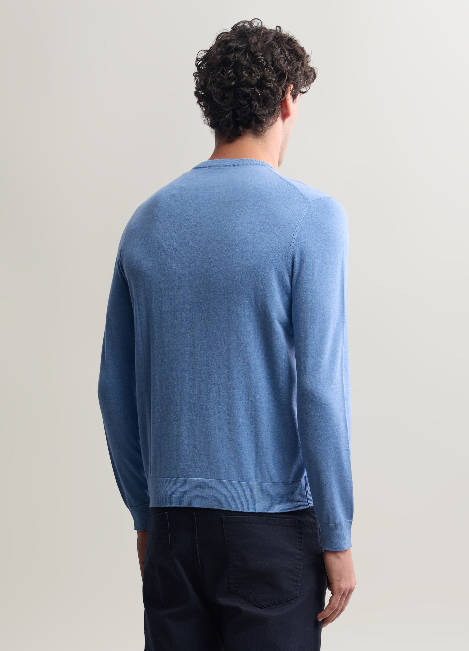 Maglione girocollo in misto cotone uomo_1