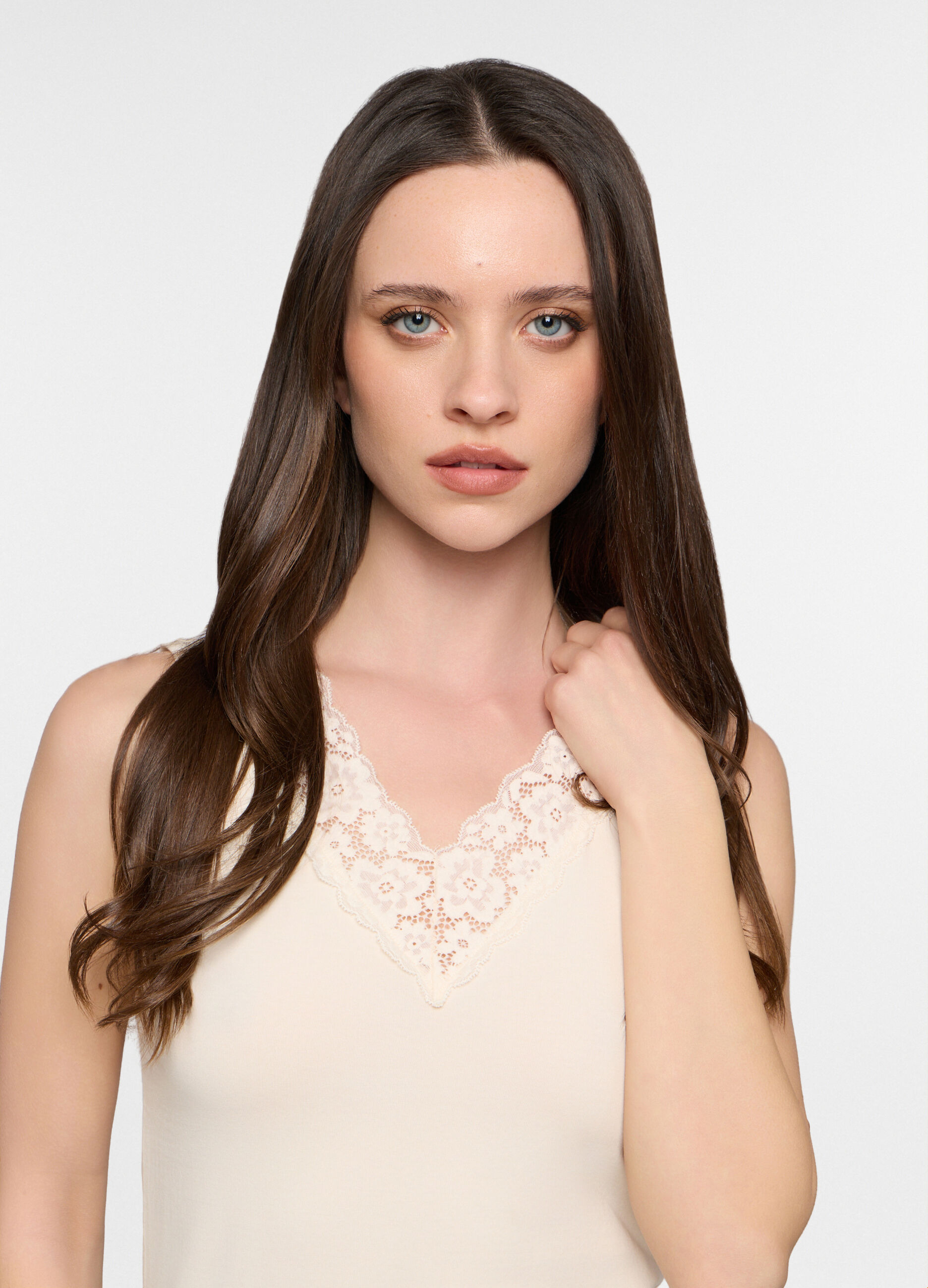 Canotta con scollo a V stretch donna_2