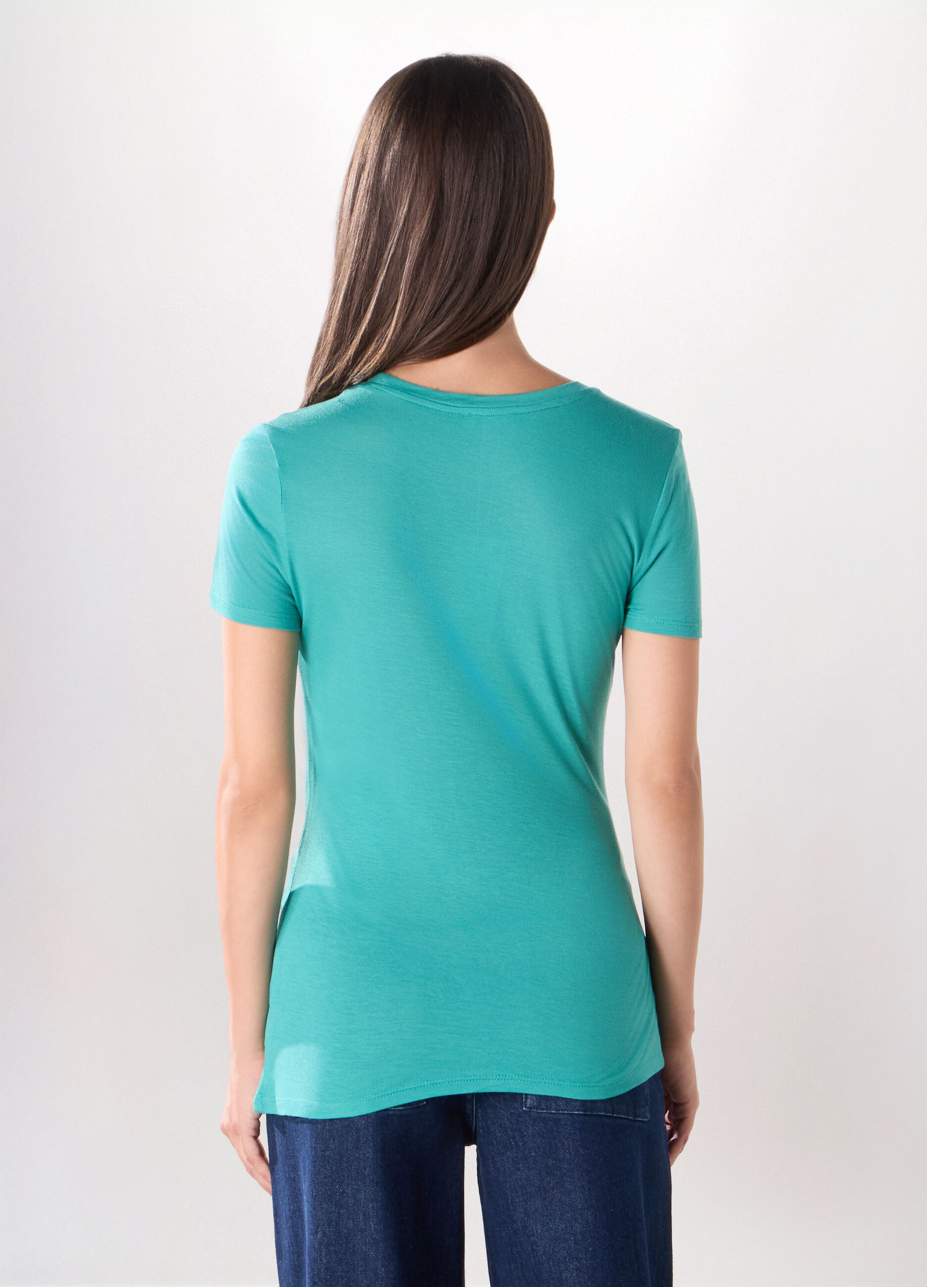 T-shirt in jersey di pura viscosa donna_1