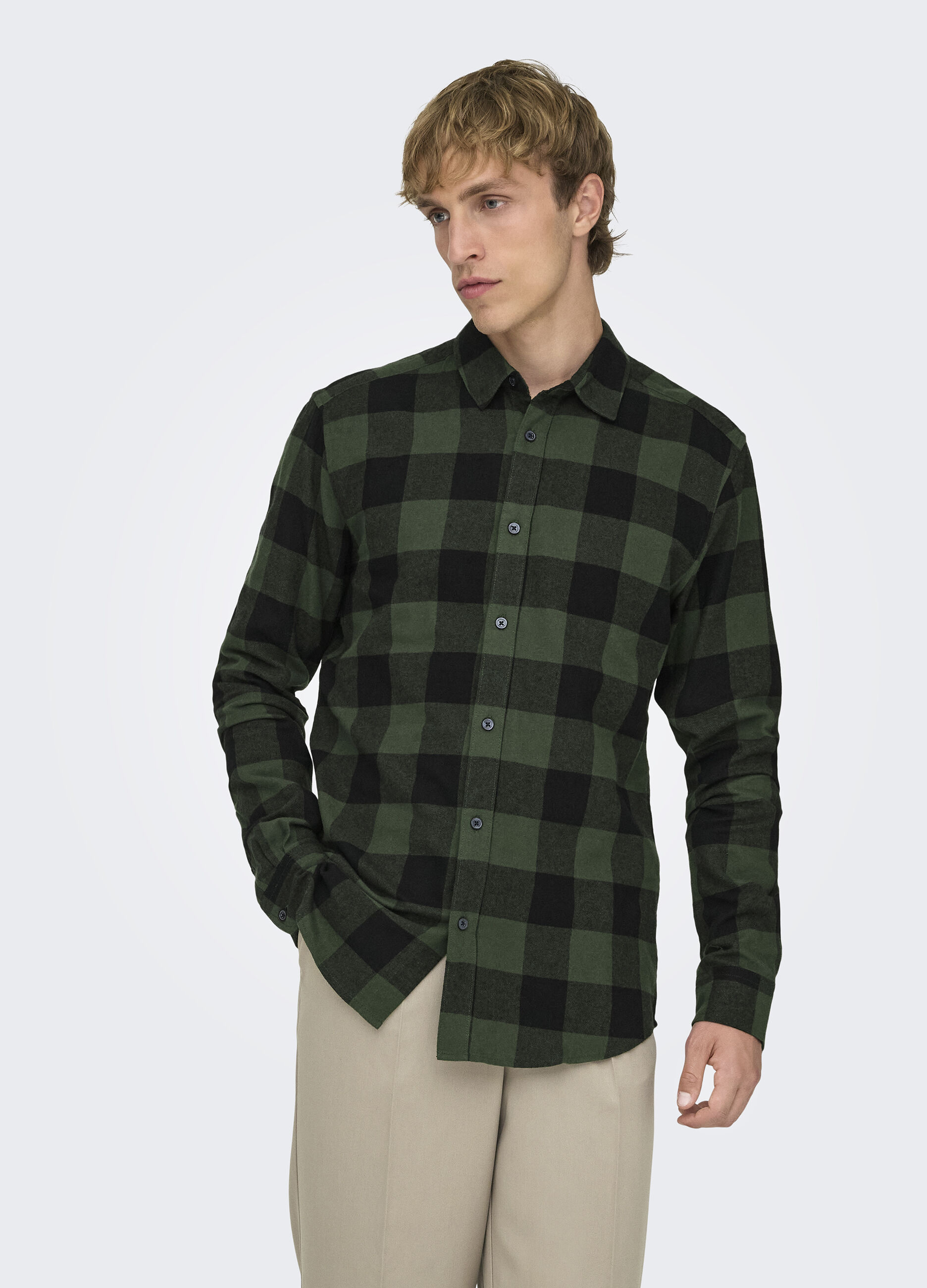 Camicia in flanella a quadri uomo_0