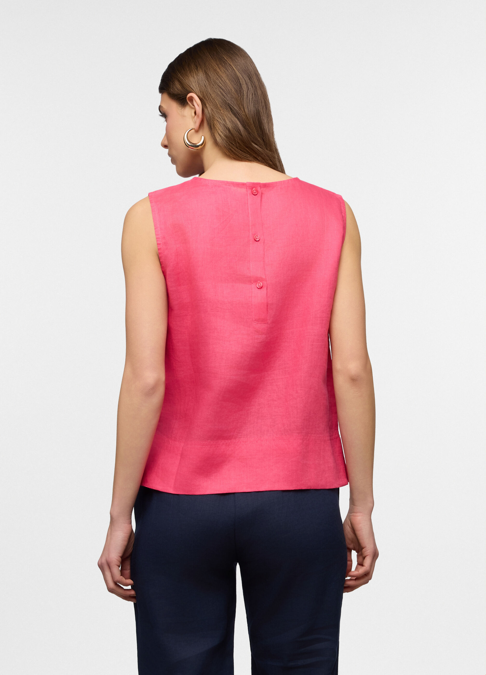 Blusa girocollo Fit Regular in puro lino donna_1