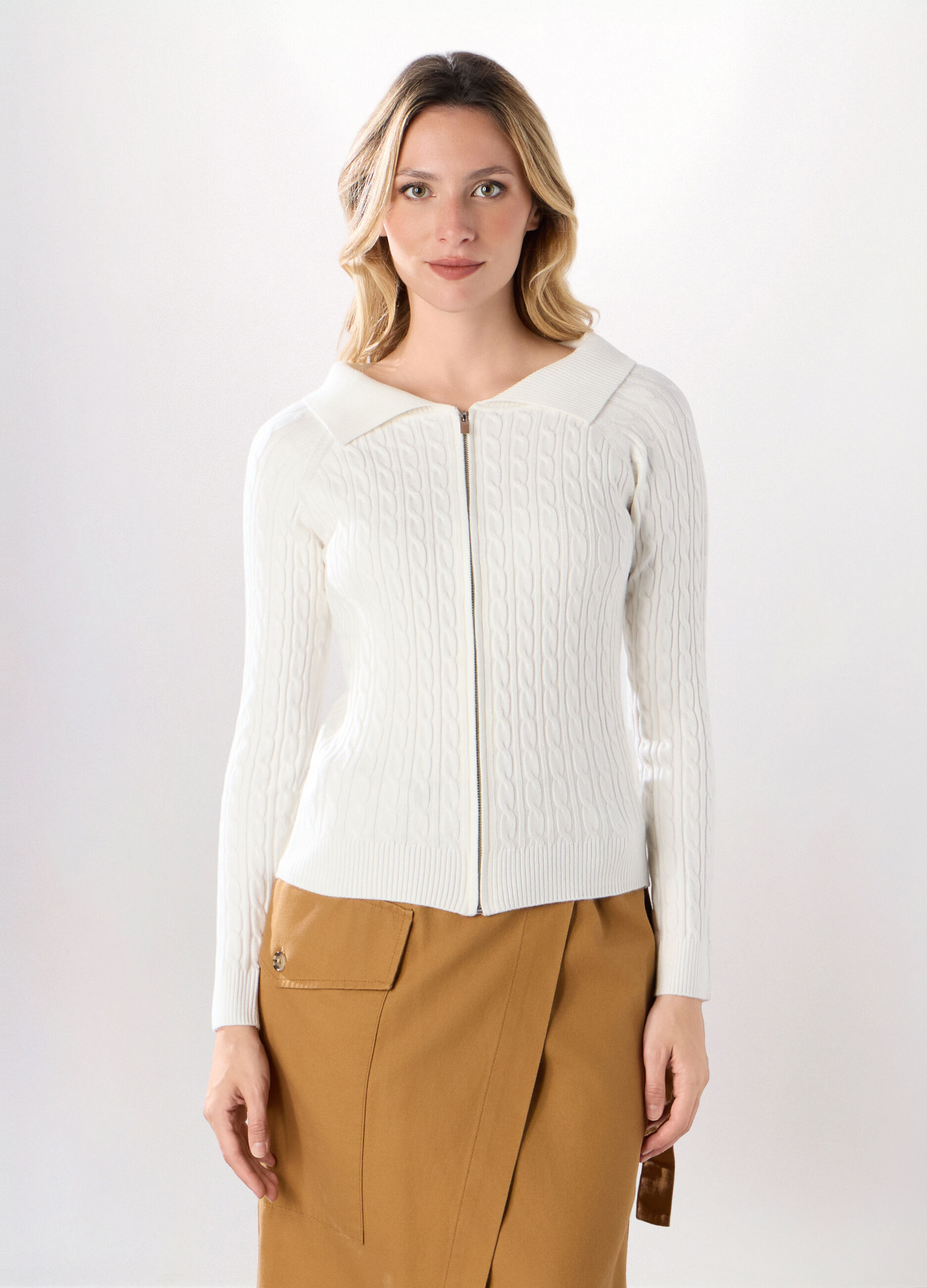Cardigan tricot misto viscosa donna_0